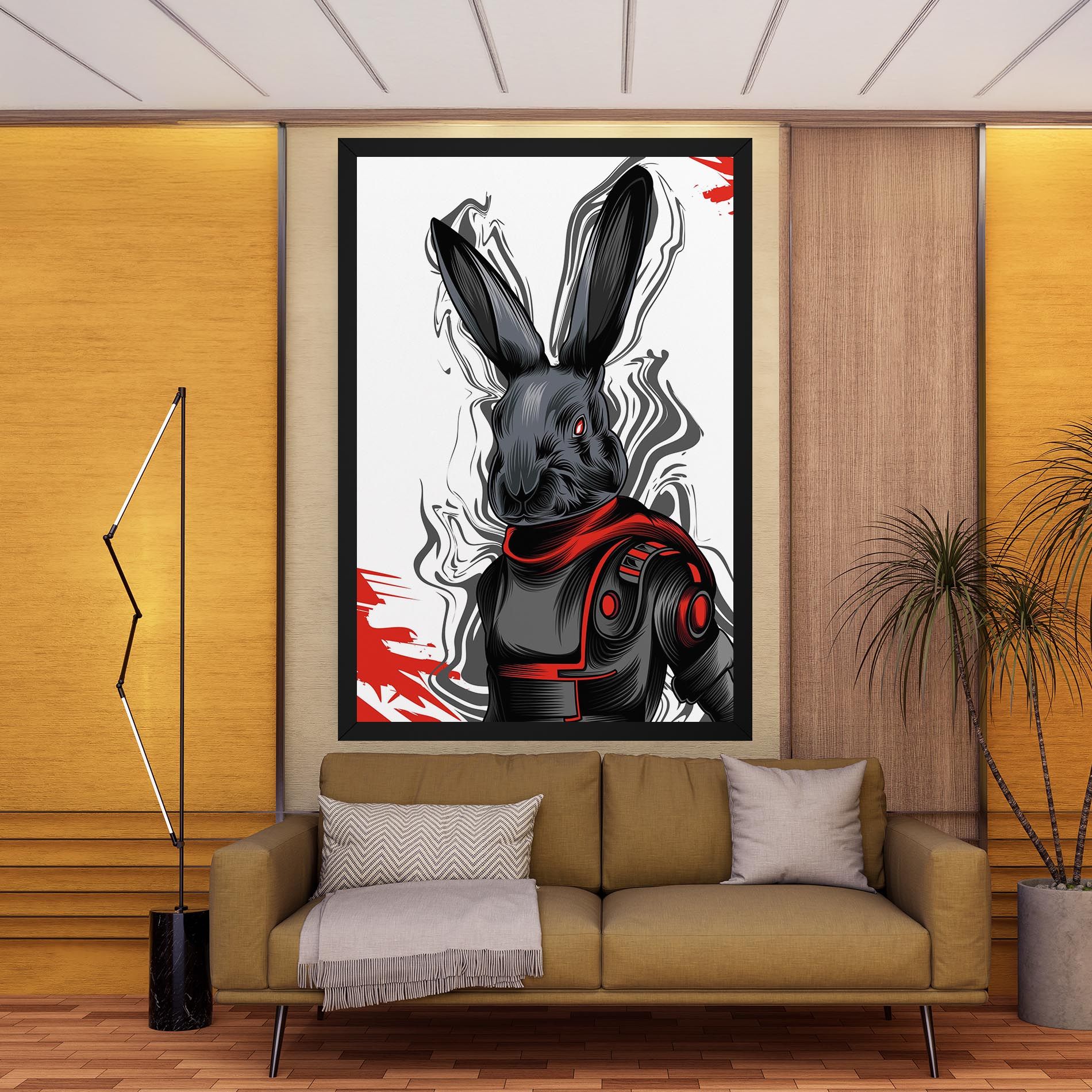Cyborg Red Bunny mockup 9