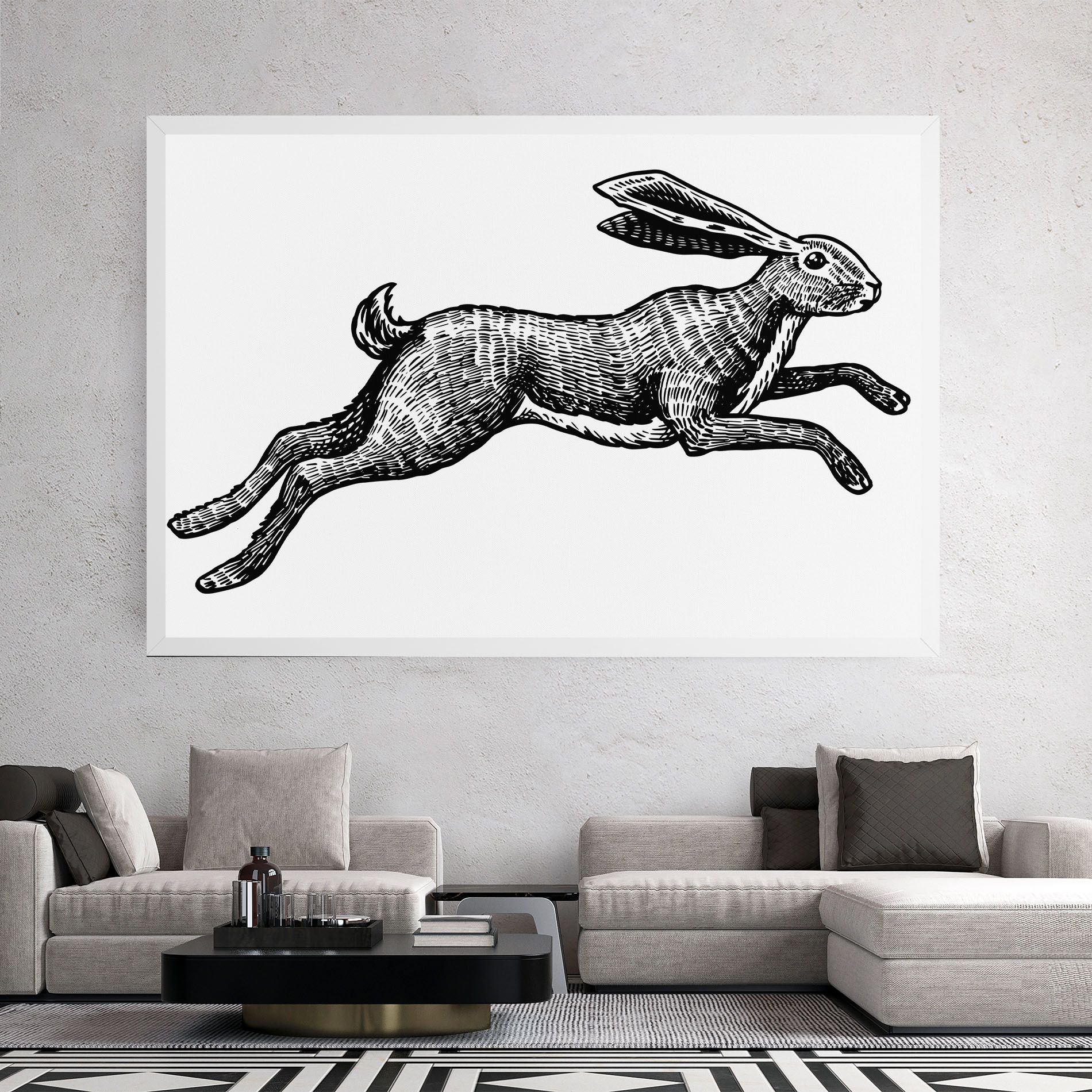 Black Line Bunny mockup 2