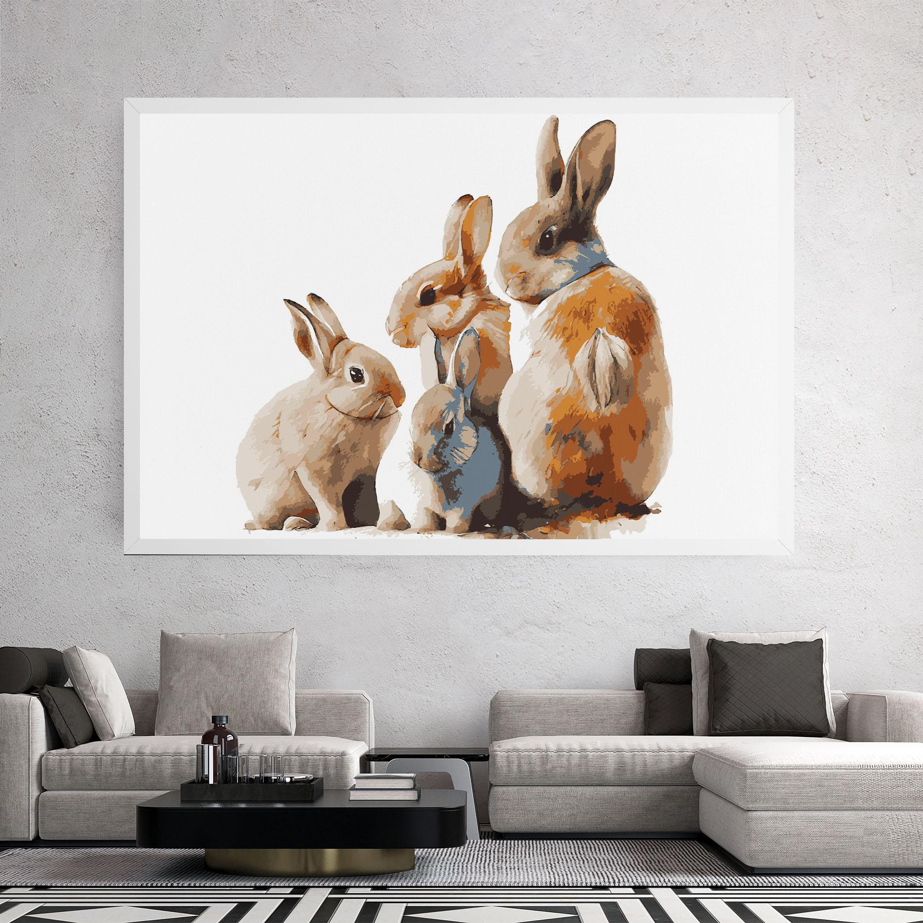 Leinwandbild Bunny Family mockup 2