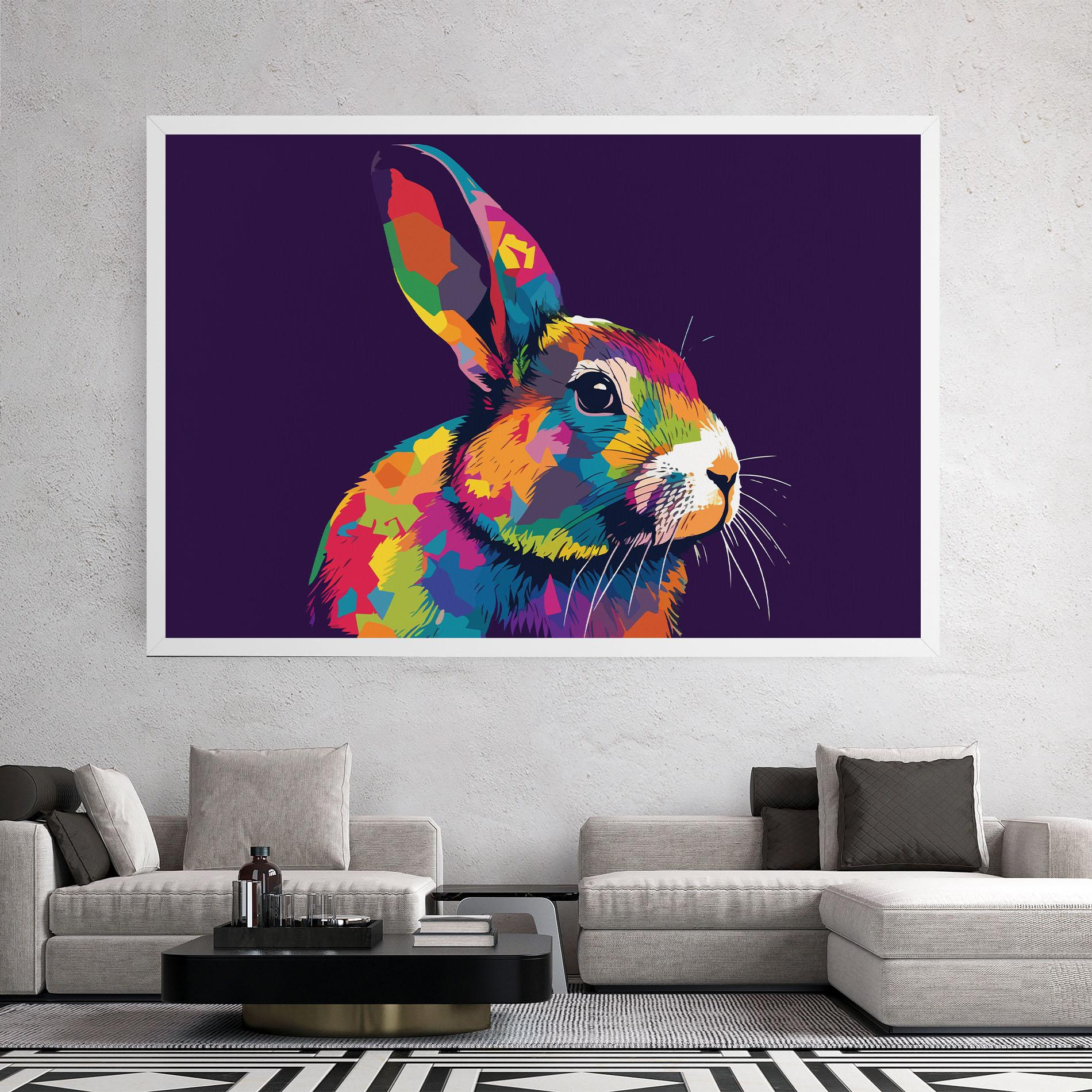 Leinwandbild Bunny On Purple mockup 2