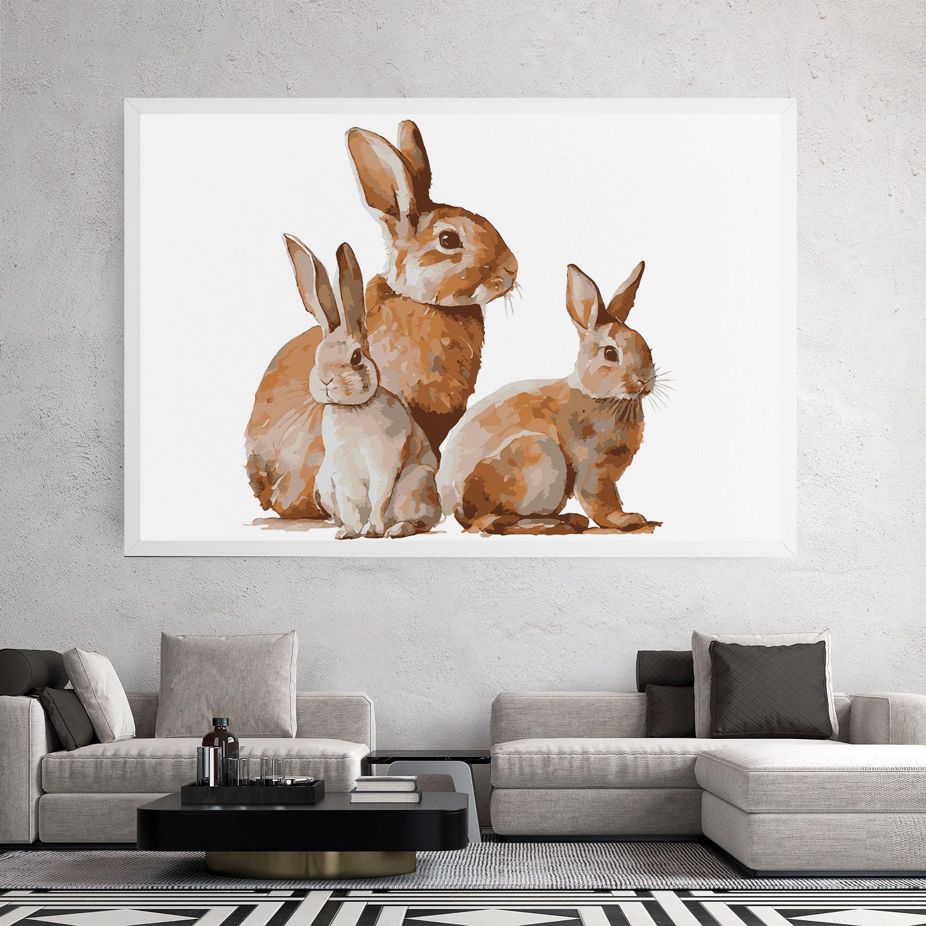 Leinwandbild Family Rabbit mockup 2
