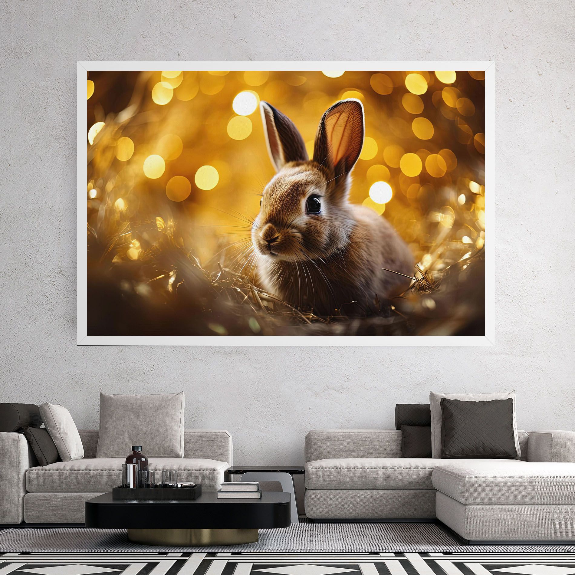 Gold Lights Bunny mockup 2