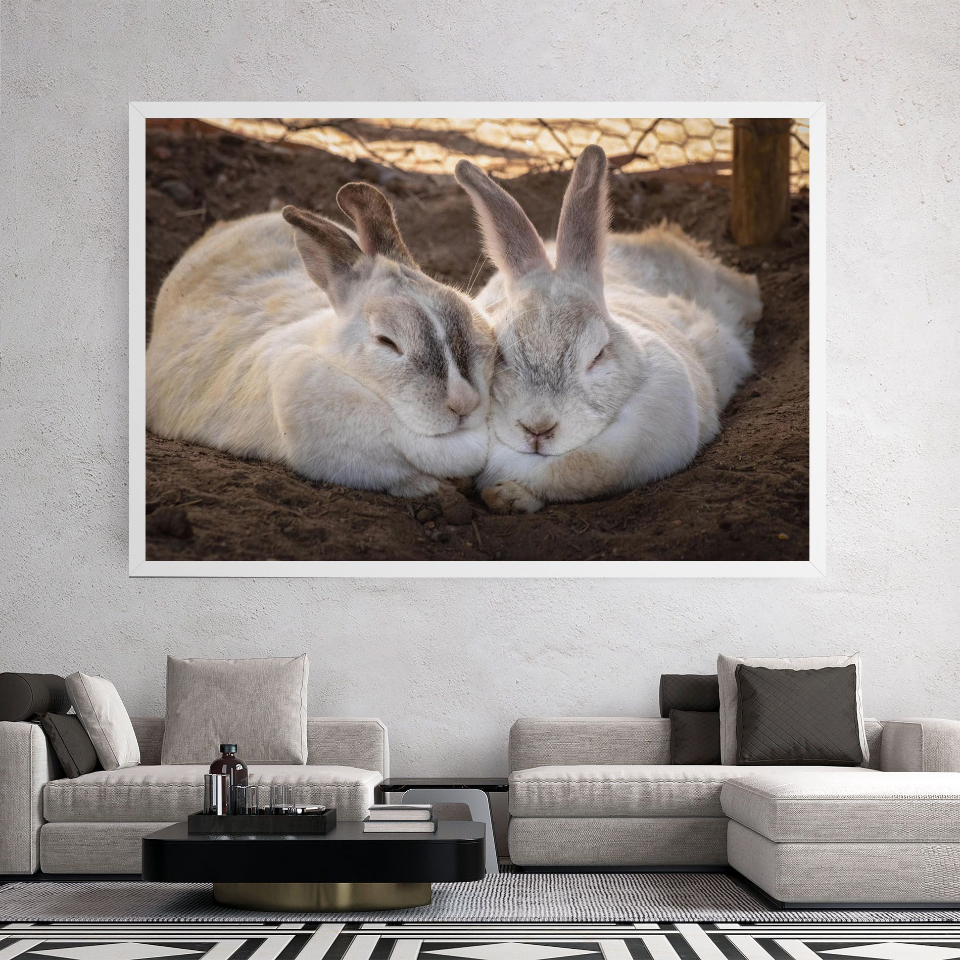 Light Grey Bunny Sleeping mockup 2
