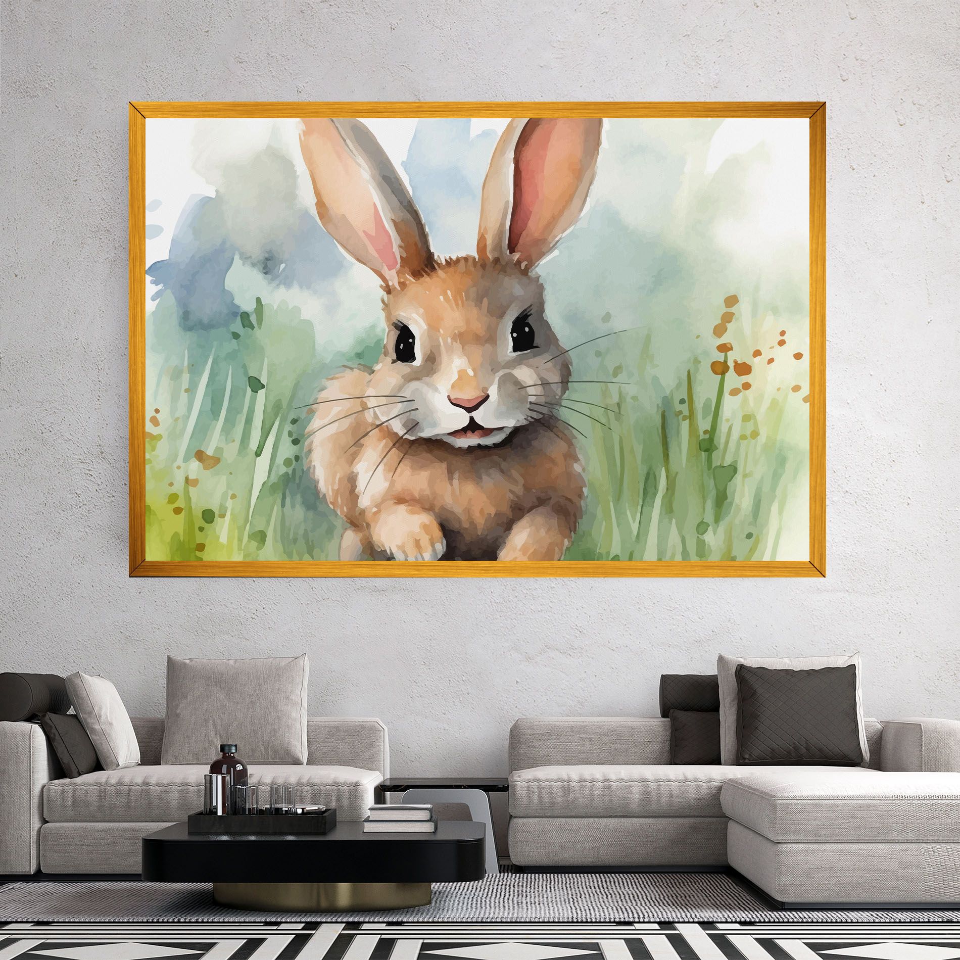 Brown Cream Bunny mockup 2