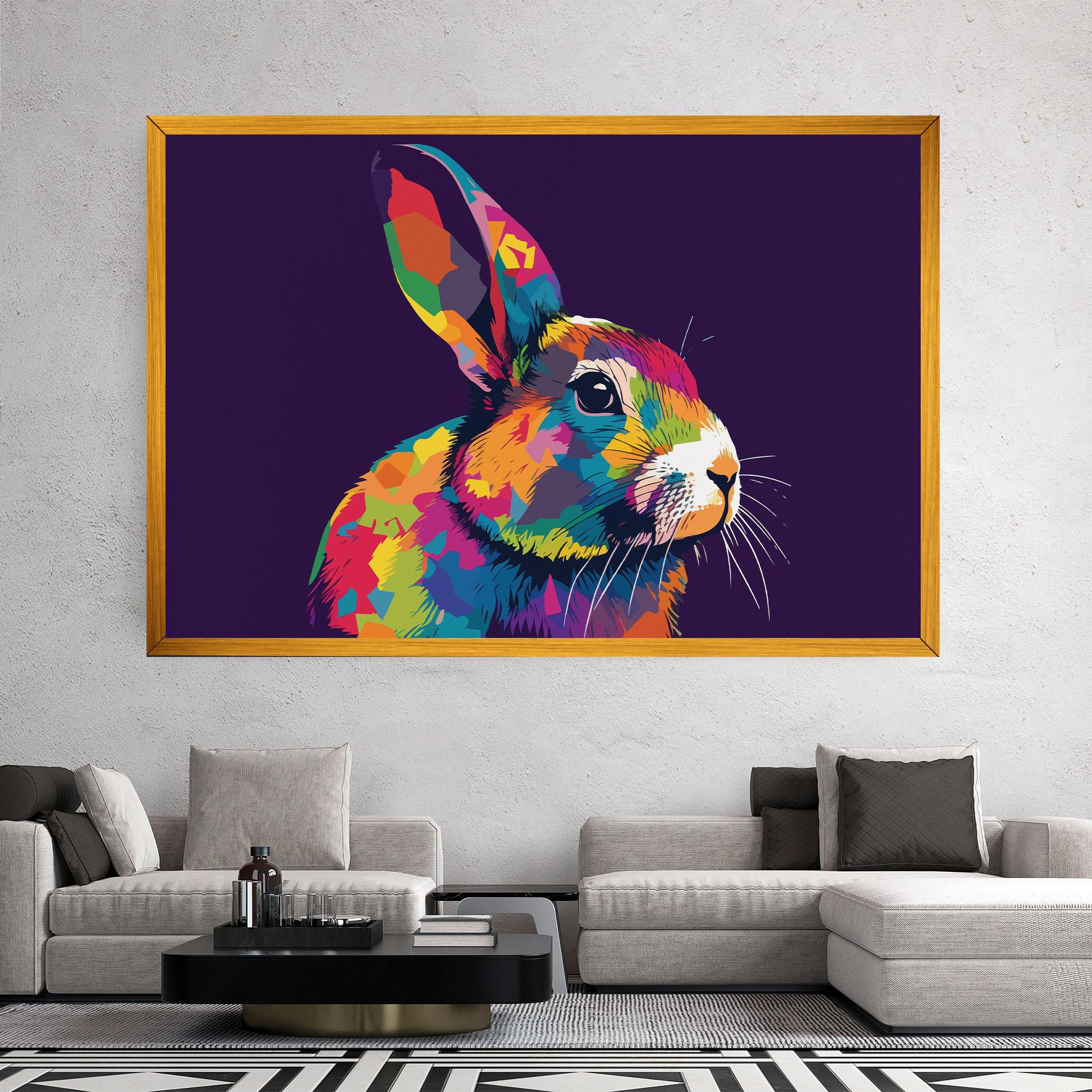 Leinwandbild Bunny On Purple mockup 2