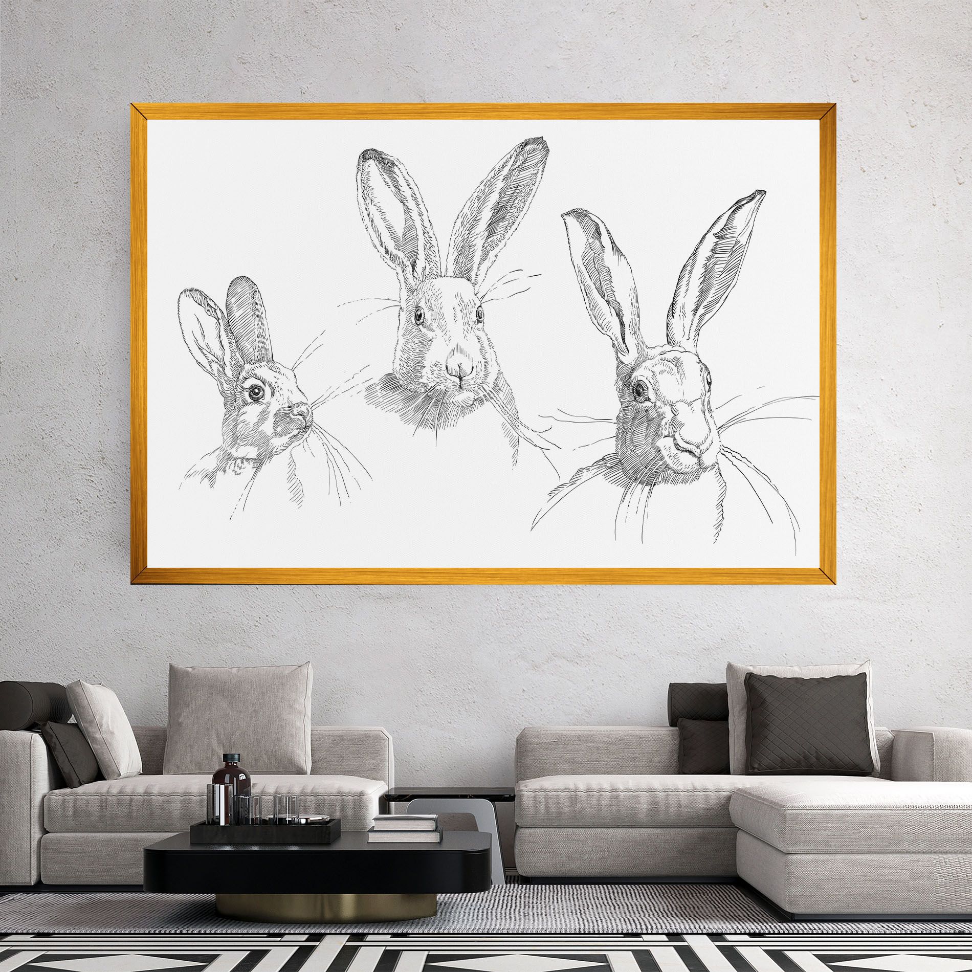 Hand Drawn Bunny mockup 2