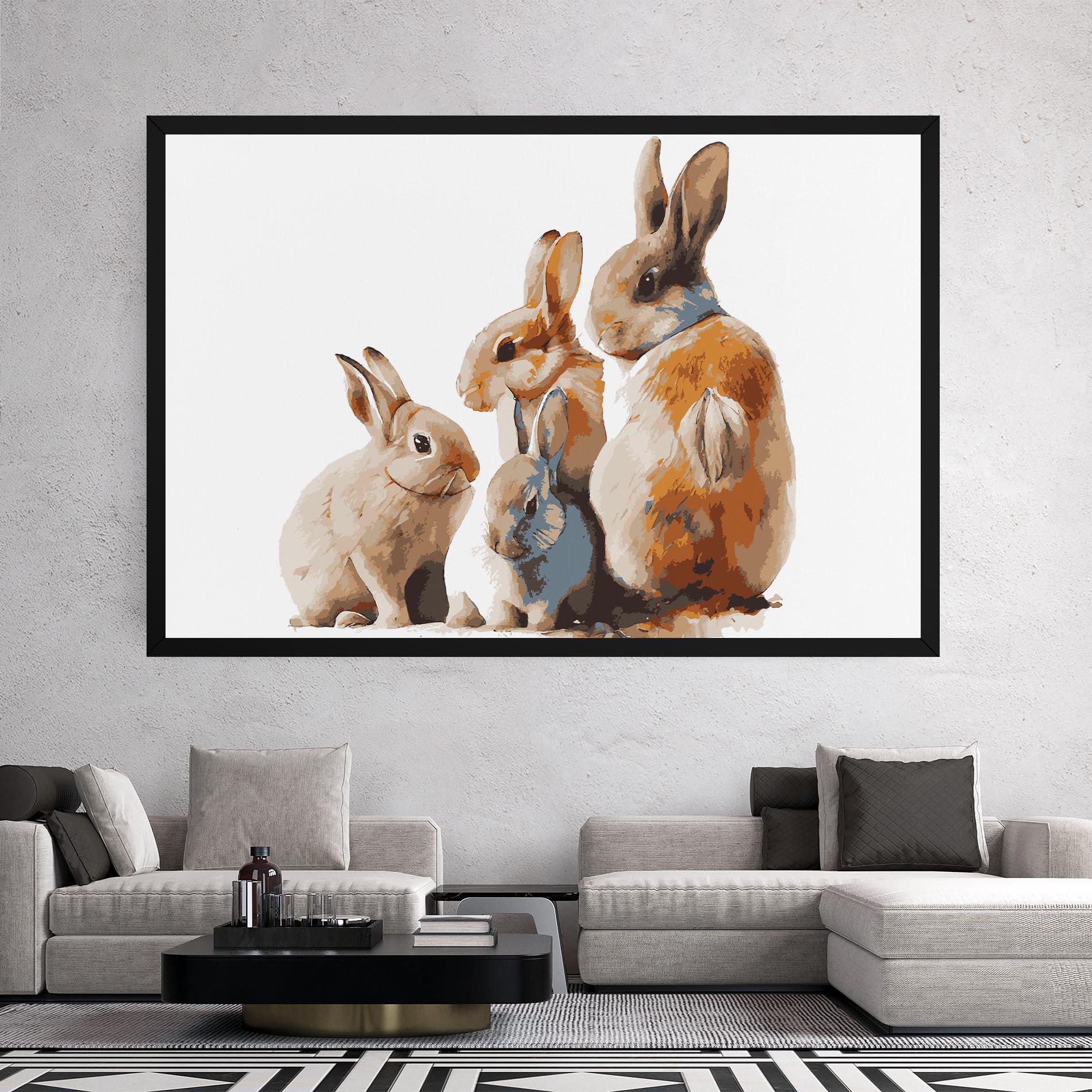 Leinwandbild Bunny Family mockup 2
