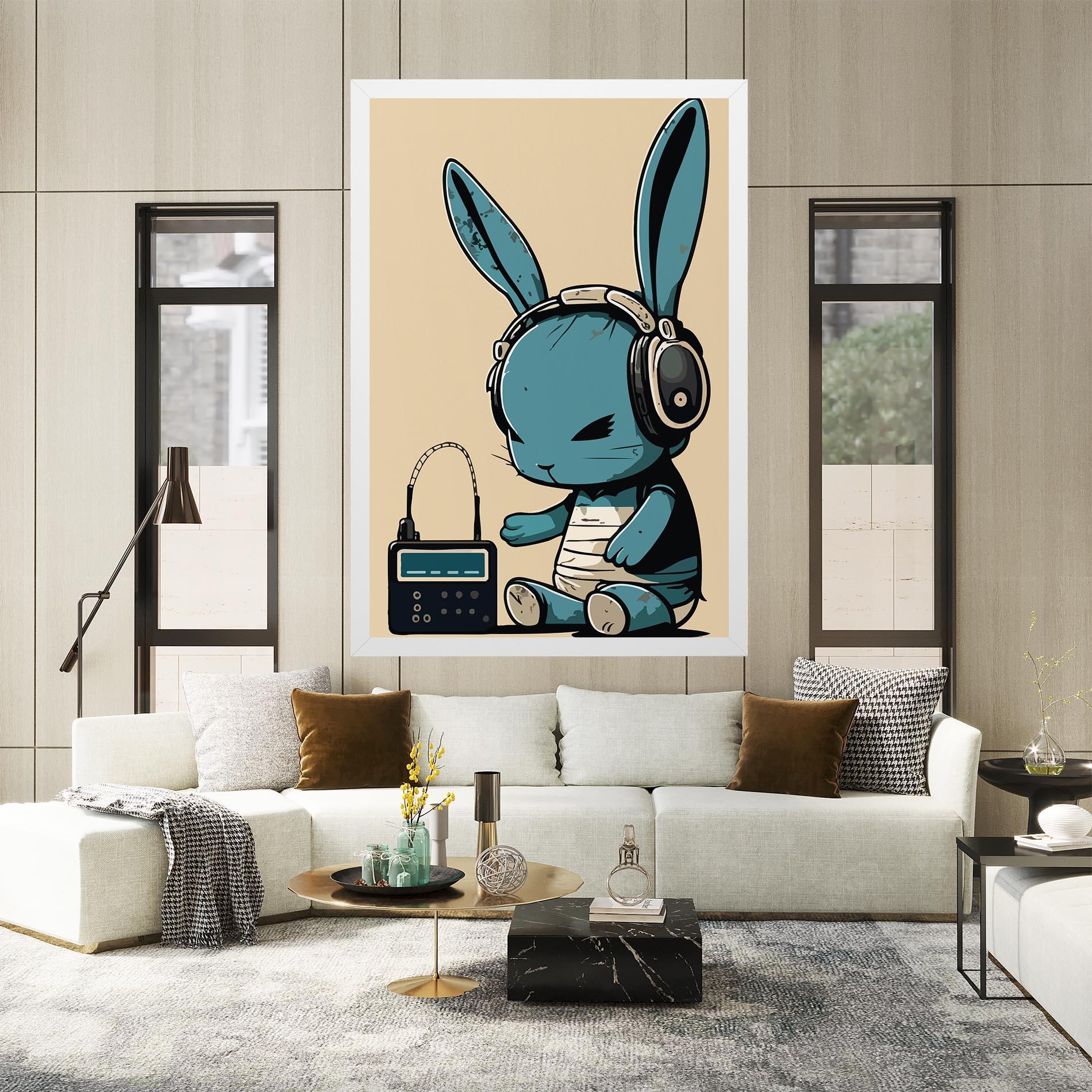 Leinwandbild Blue Baby Bunny mockup 2
