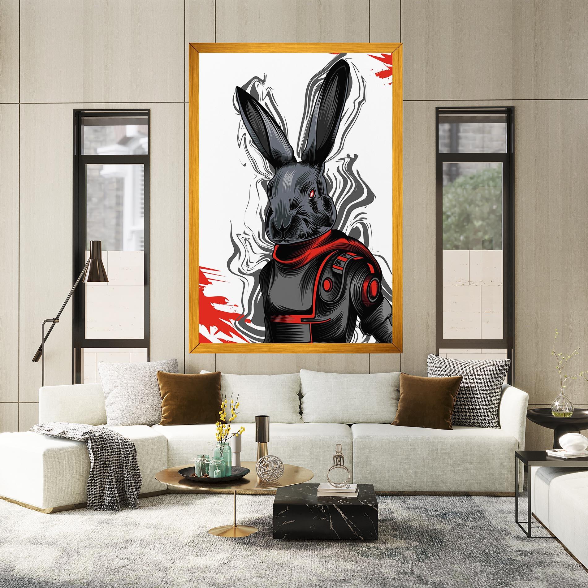 Leinwandbild Cyborg Red Bunny mockup 2