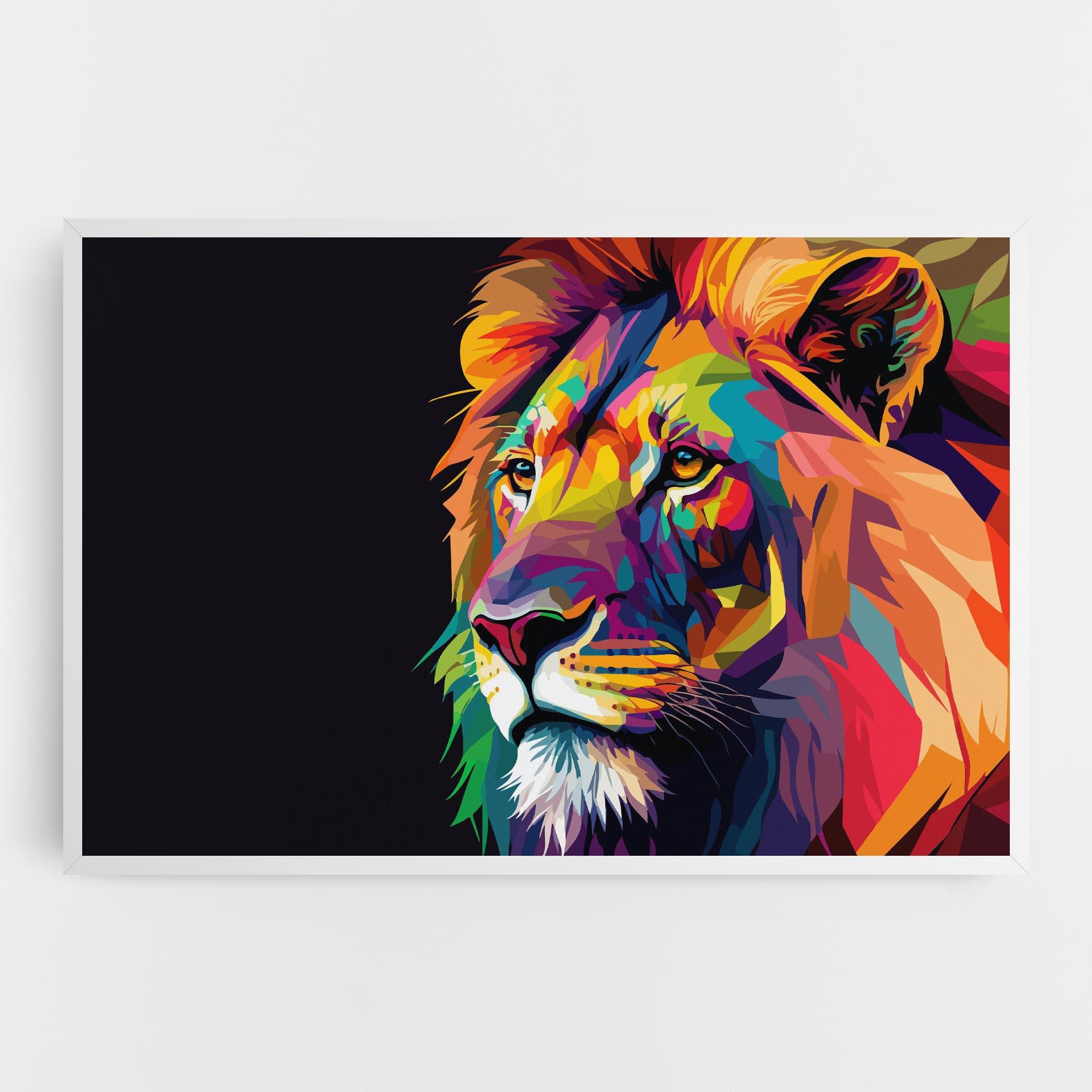 Leinwandbild Colorful Lion mockup 0