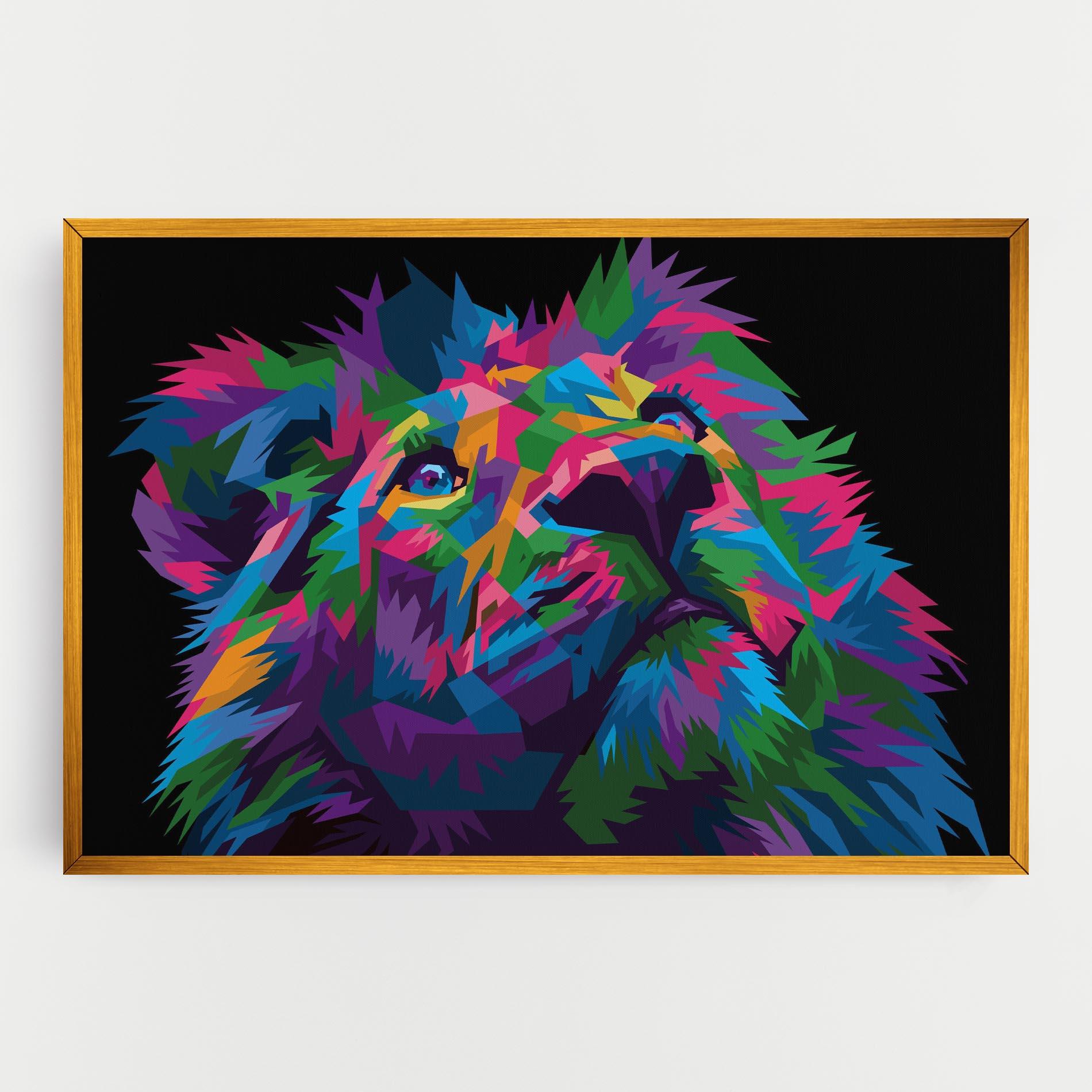Leinwandbild Cute Color Lion mockup 0