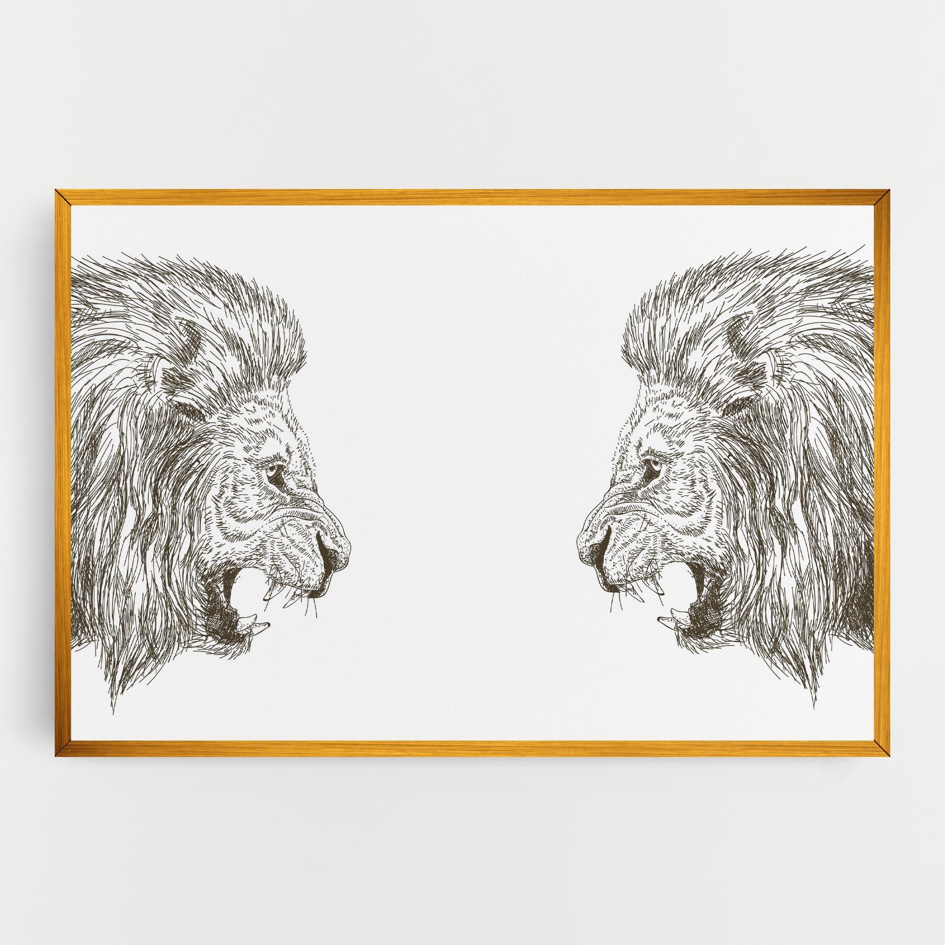 Leinwandbild Lion For Text mockup 0