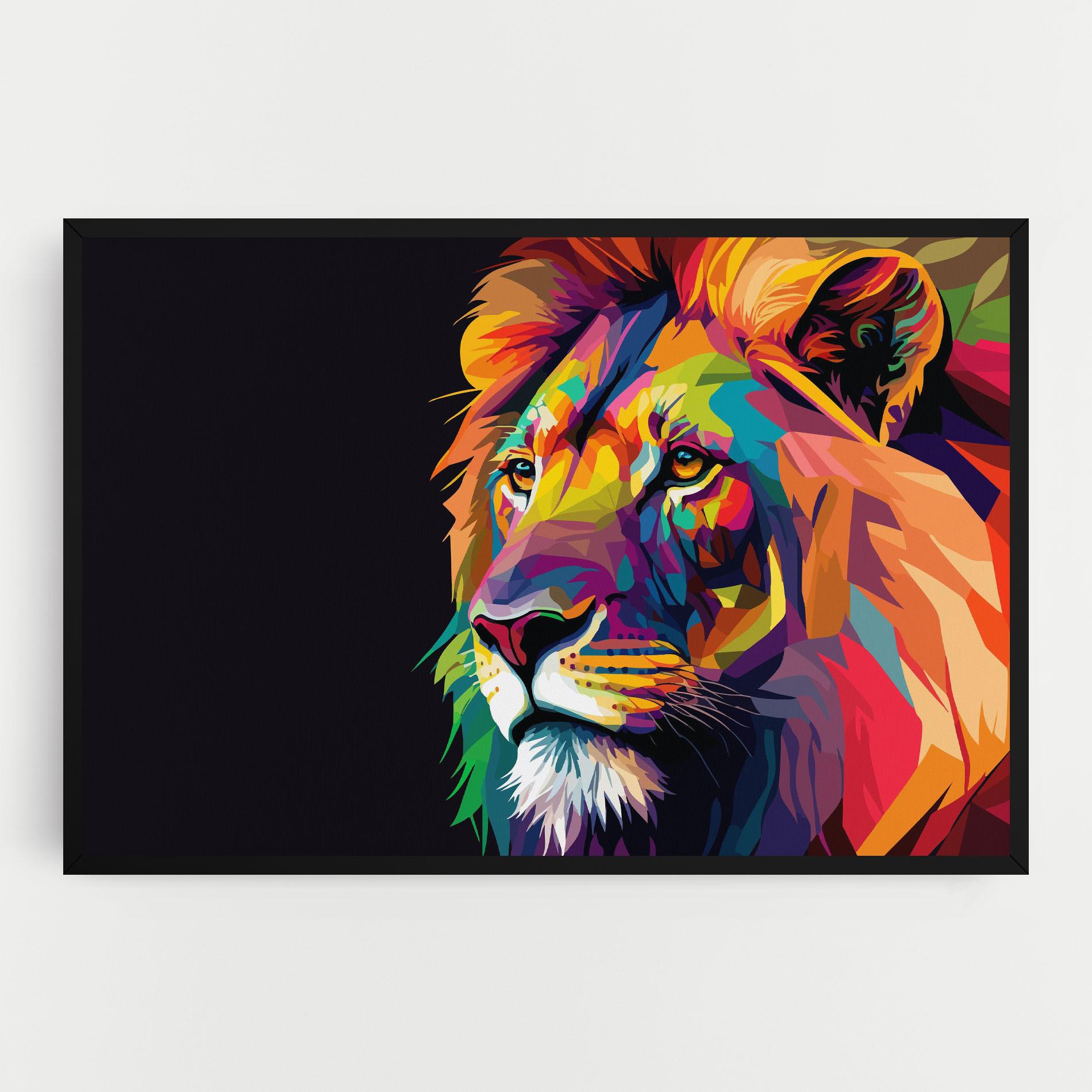 Leinwandbild Colorful Lion mockup 0