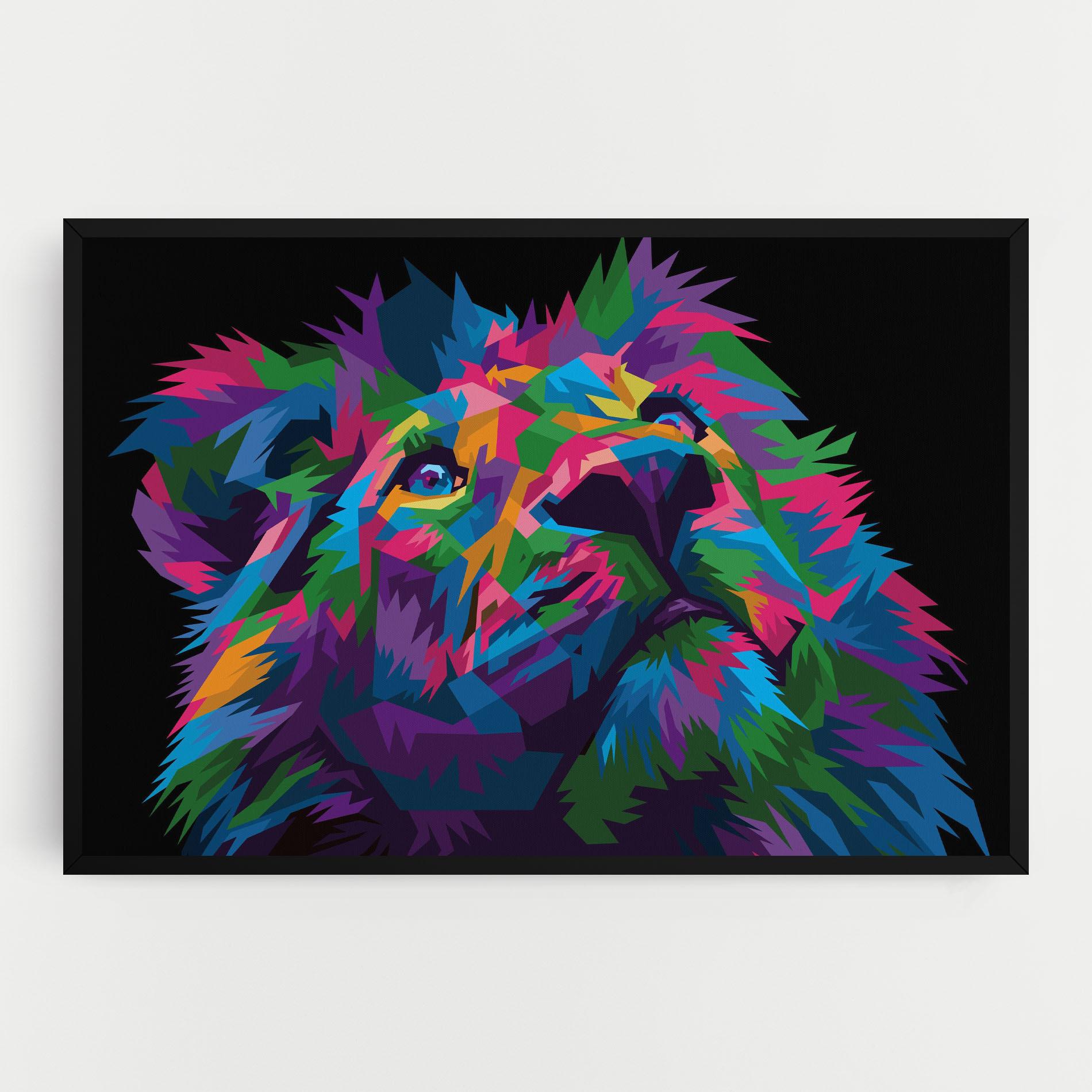 Leinwandbild Cute Color Lion mockup 0