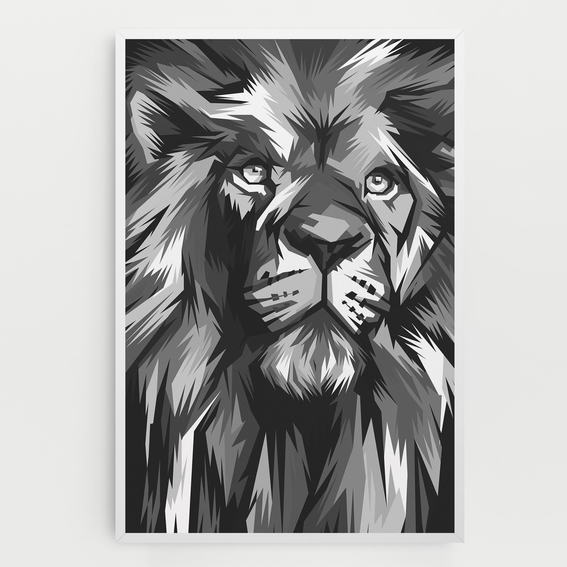 Leinwandbild Grey Head Lion mockup 0