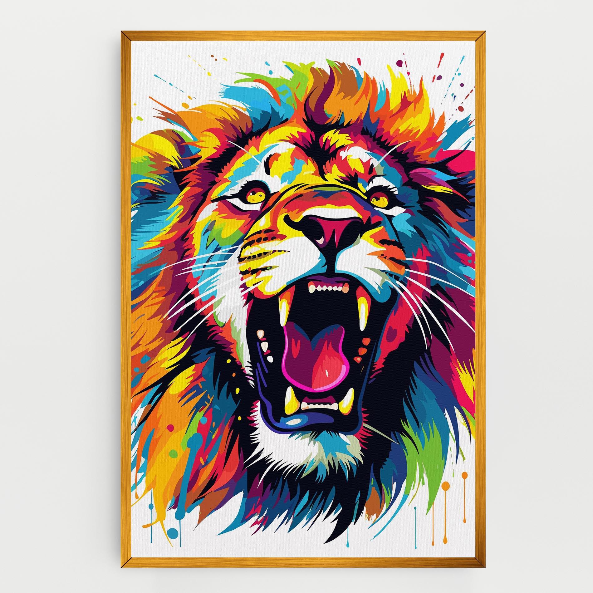 Leinwandbild Angry Lion Mix mockup 0