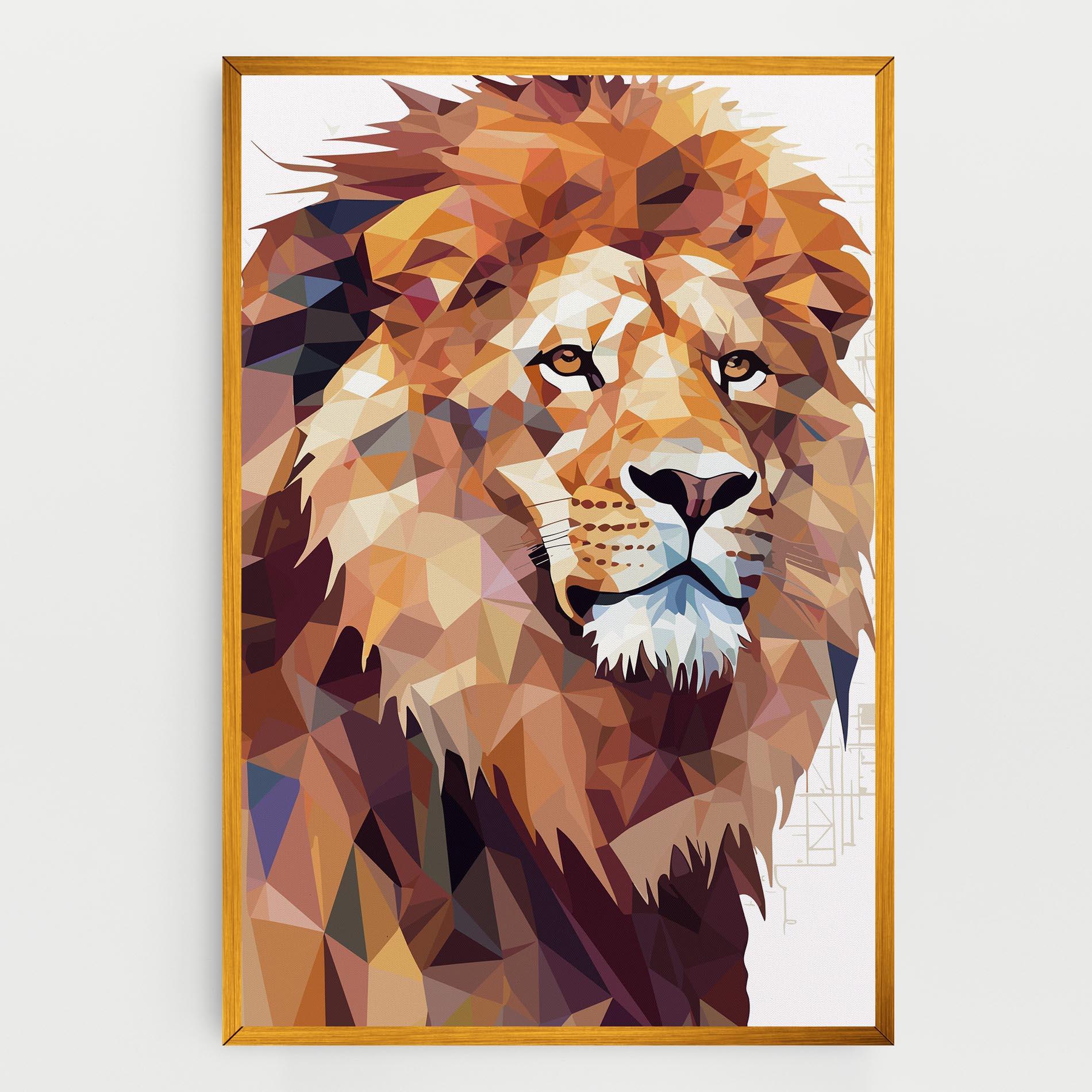 Leinwandbild Artistic Lion Head mockup 0
