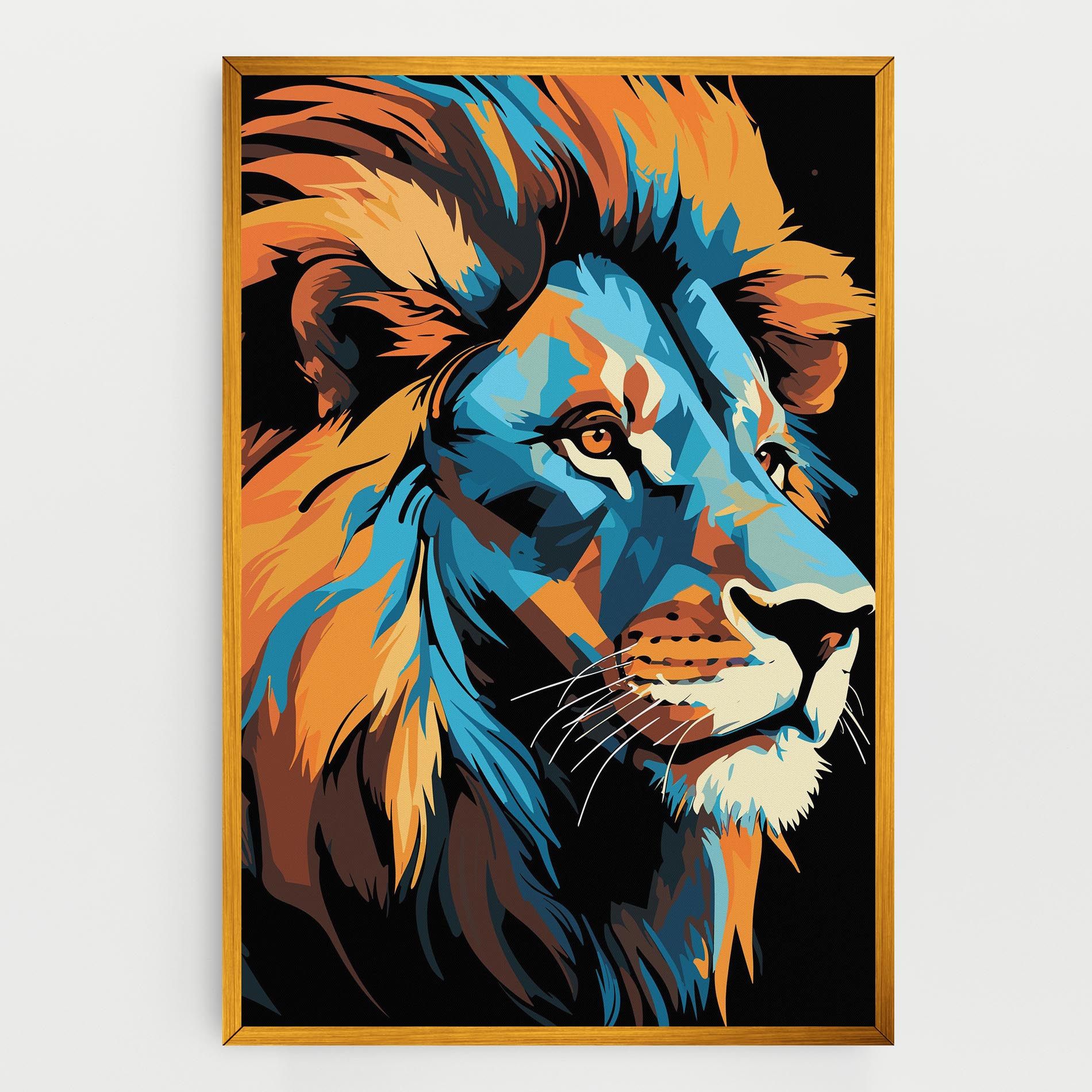Blue Yellow Lion mockup 0