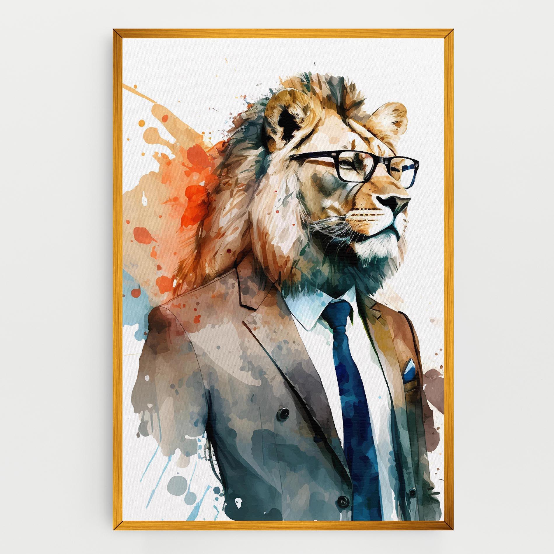 Leinwandbild Brown Suit Lion mockup 0