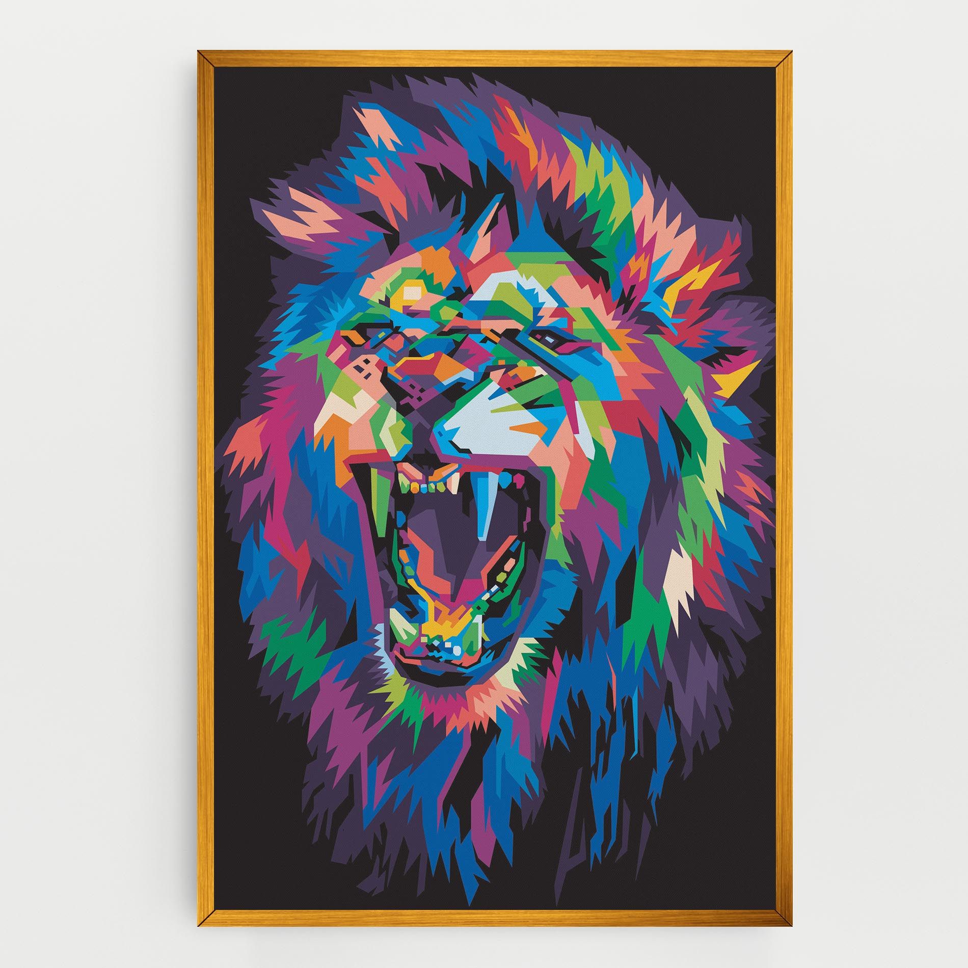 Colorful Lion Head mockup 0
