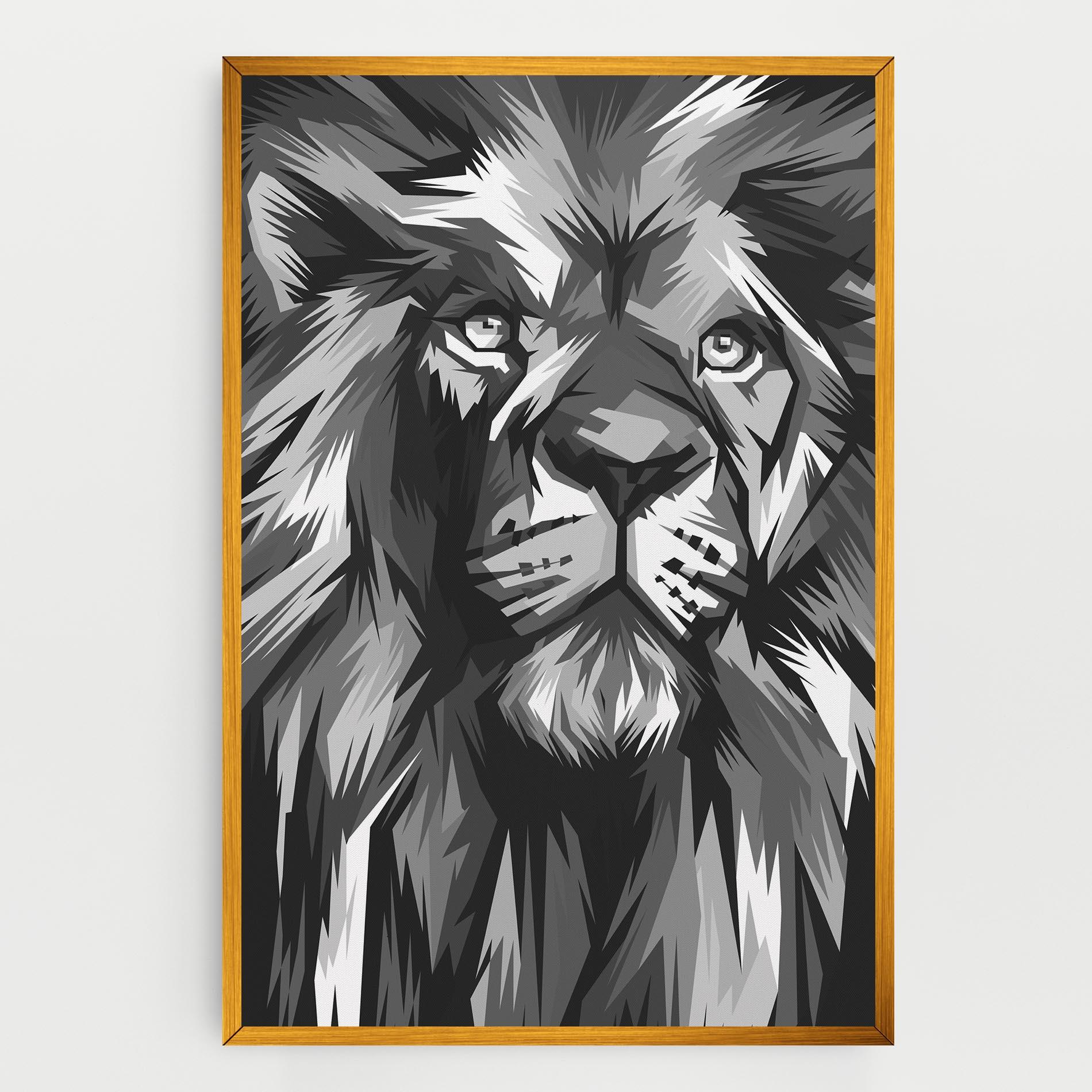 Leinwandbild Grey Head Lion mockup 0