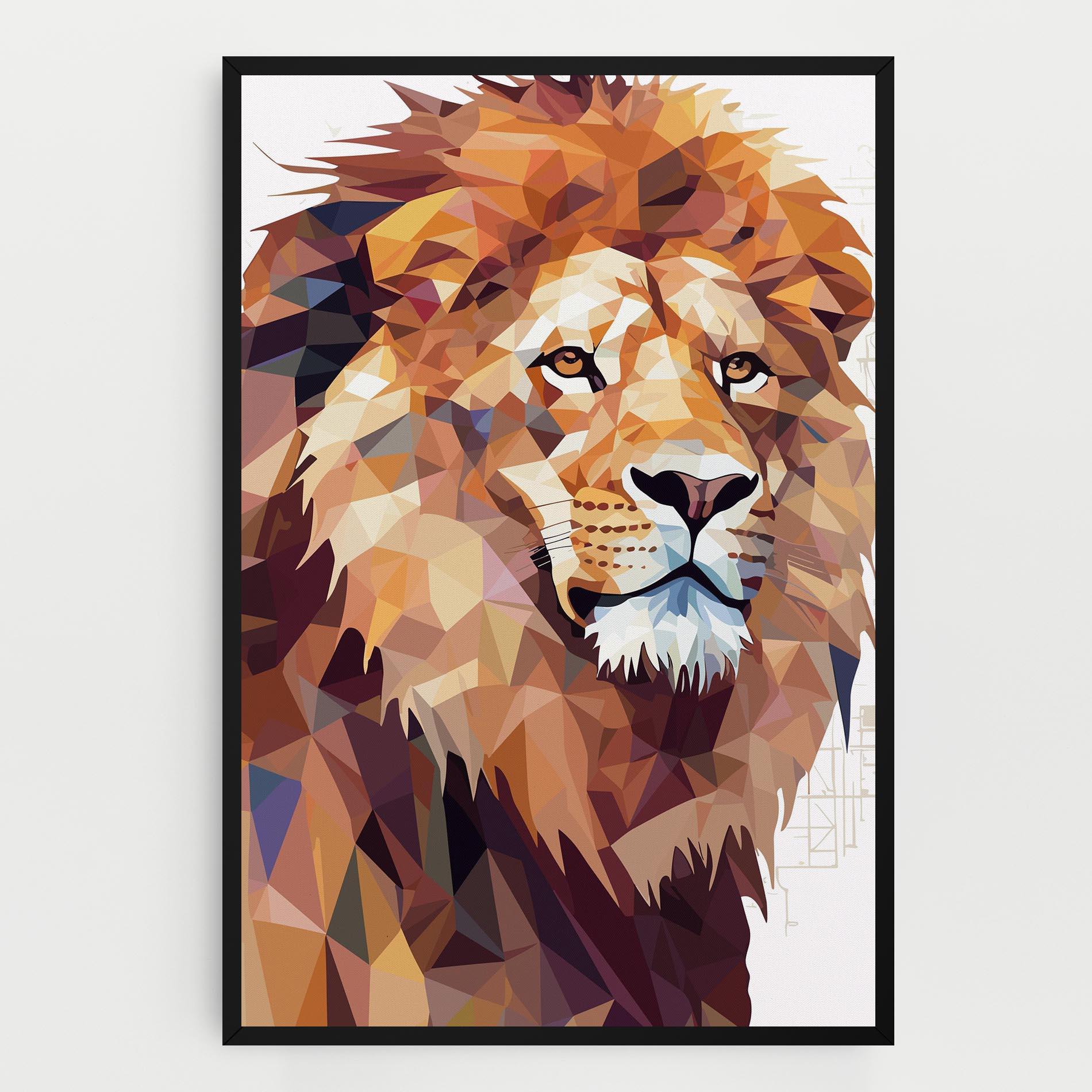 Leinwandbild Artistic Lion Head mockup 0