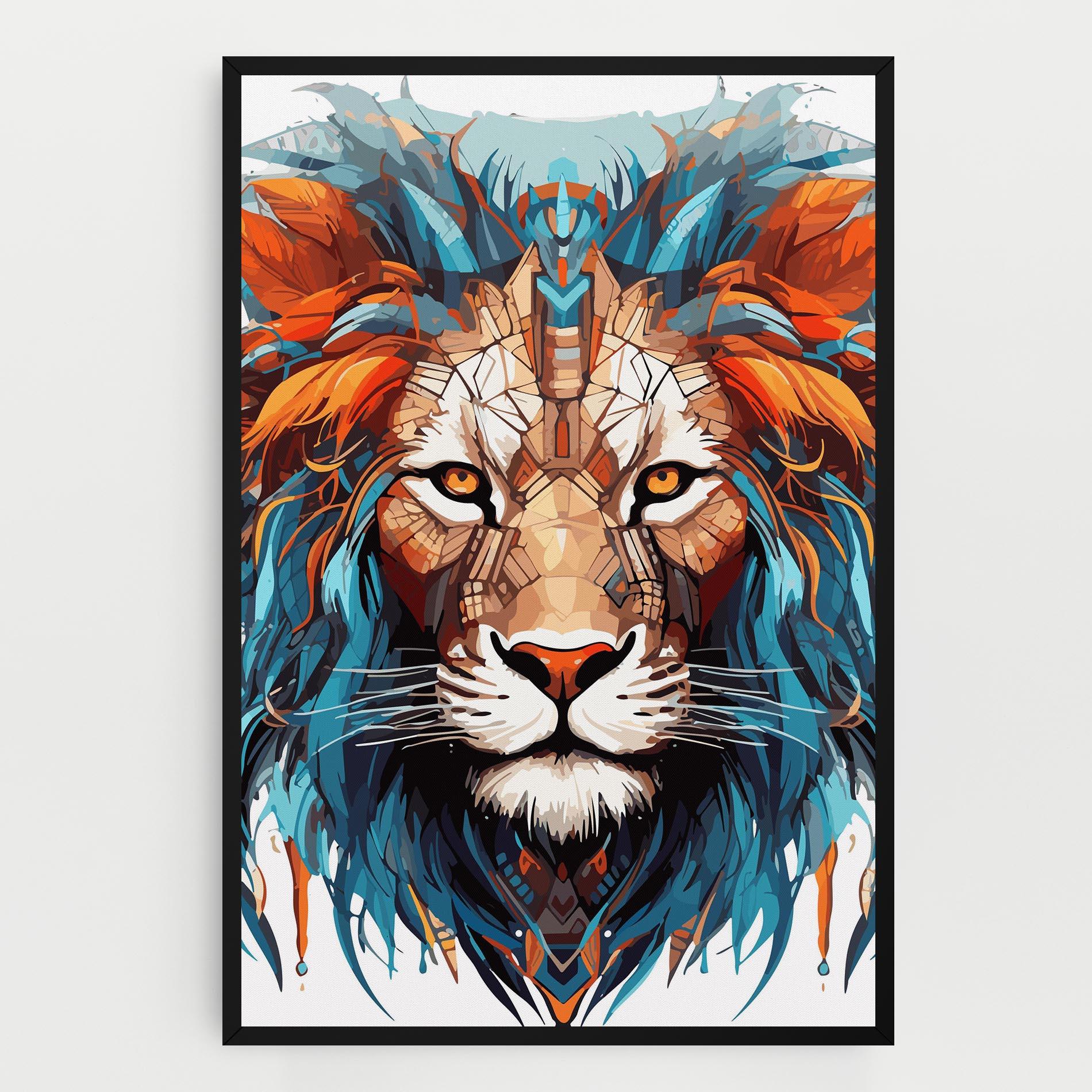 Leinwandbild Blue Orange Lion mockup 0