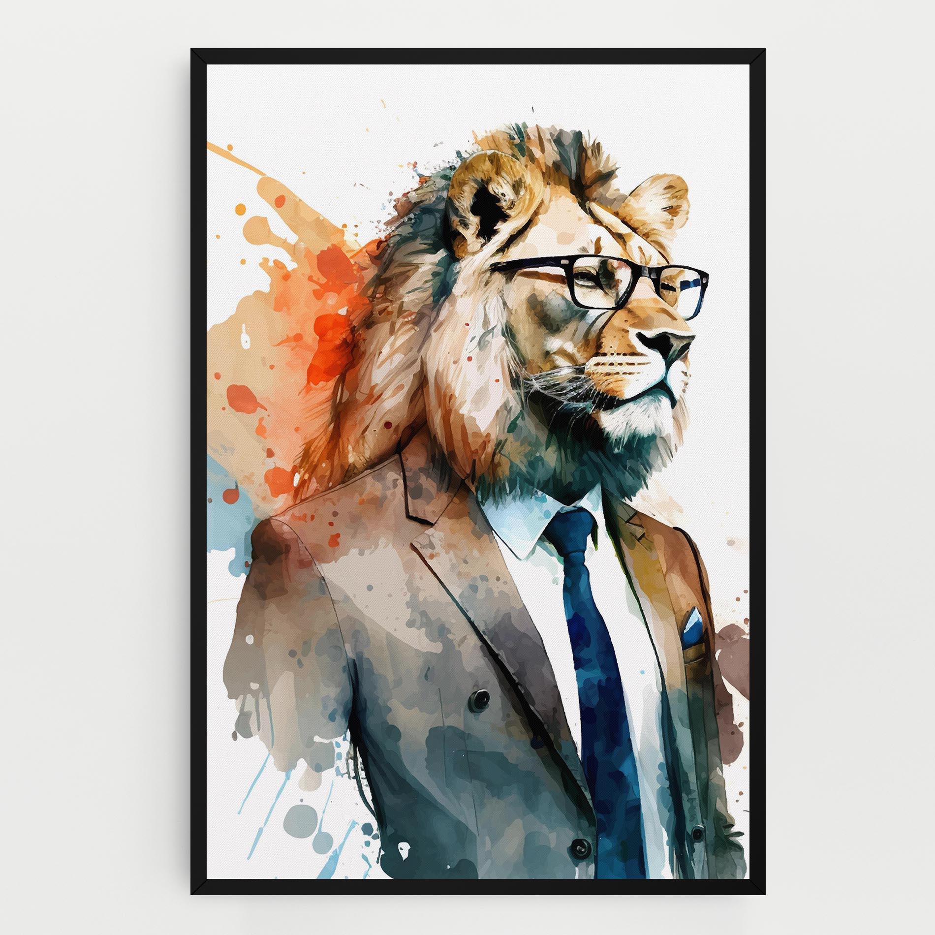 Leinwandbild Brown Suit Lion mockup 0