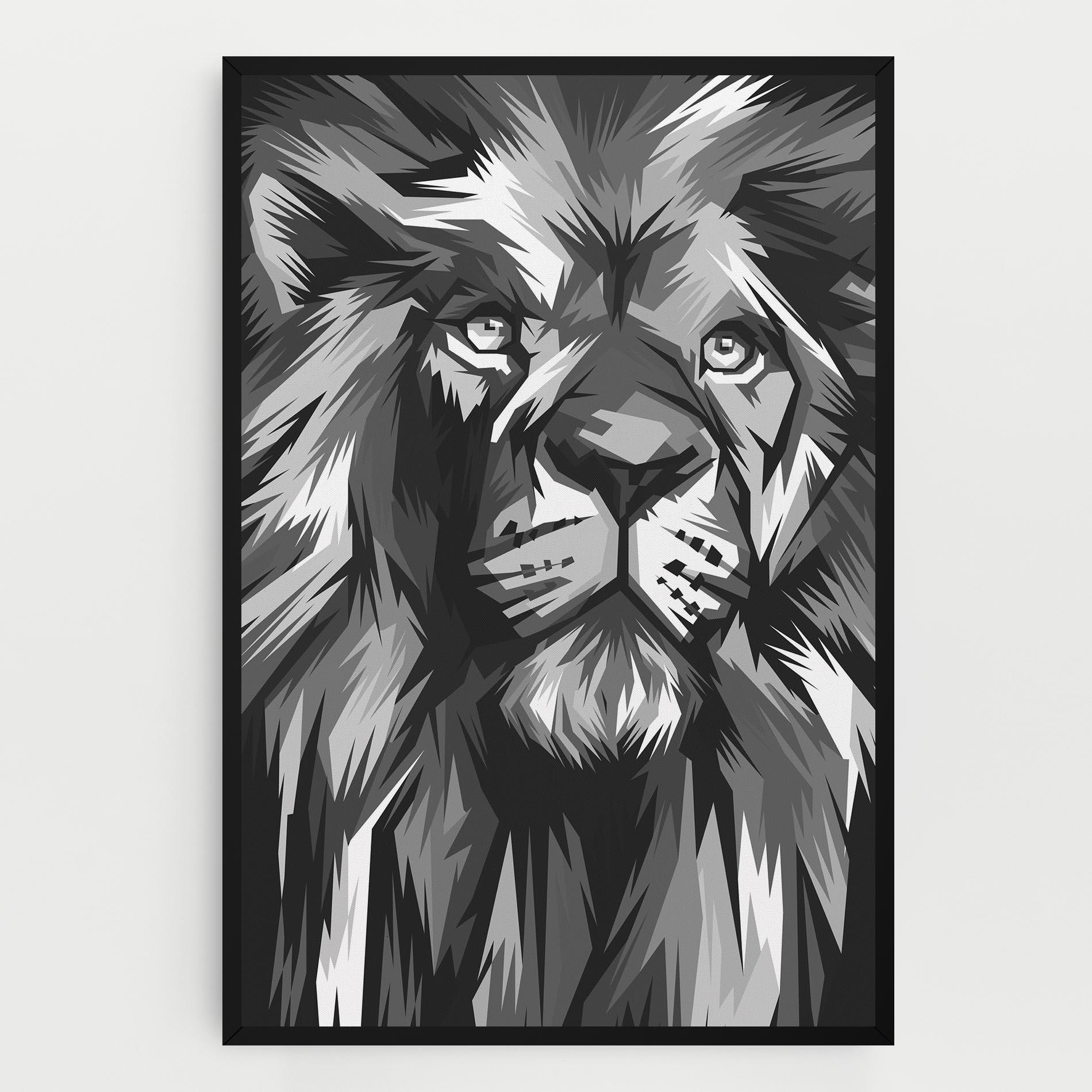 Leinwandbild Grey Head Lion mockup 0