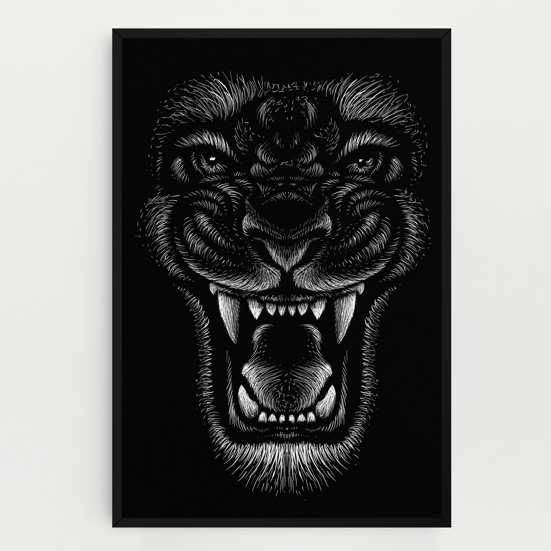 Leinwandbild Lion Bite mockup 0