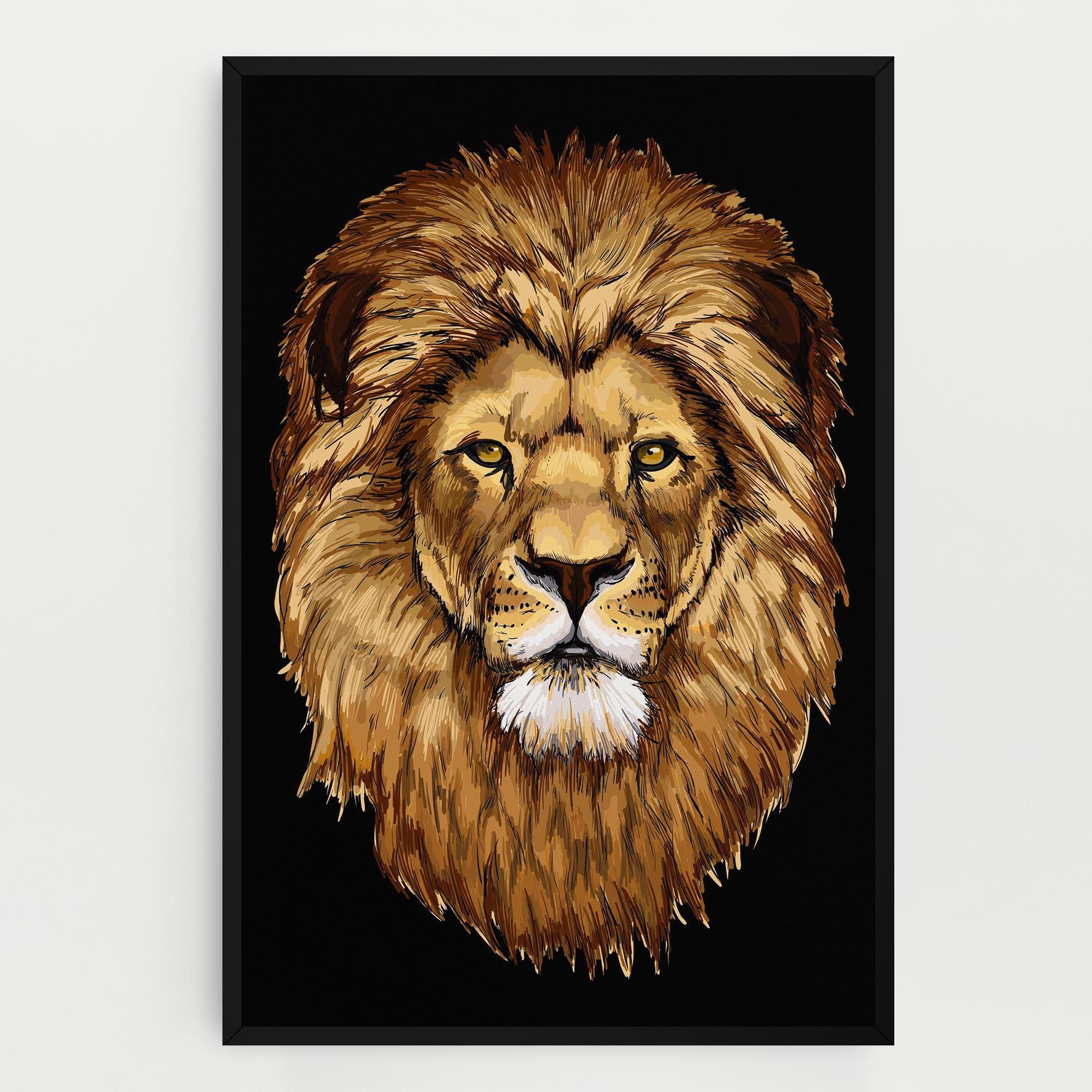 Leinwandbild Lion Head mockup 0