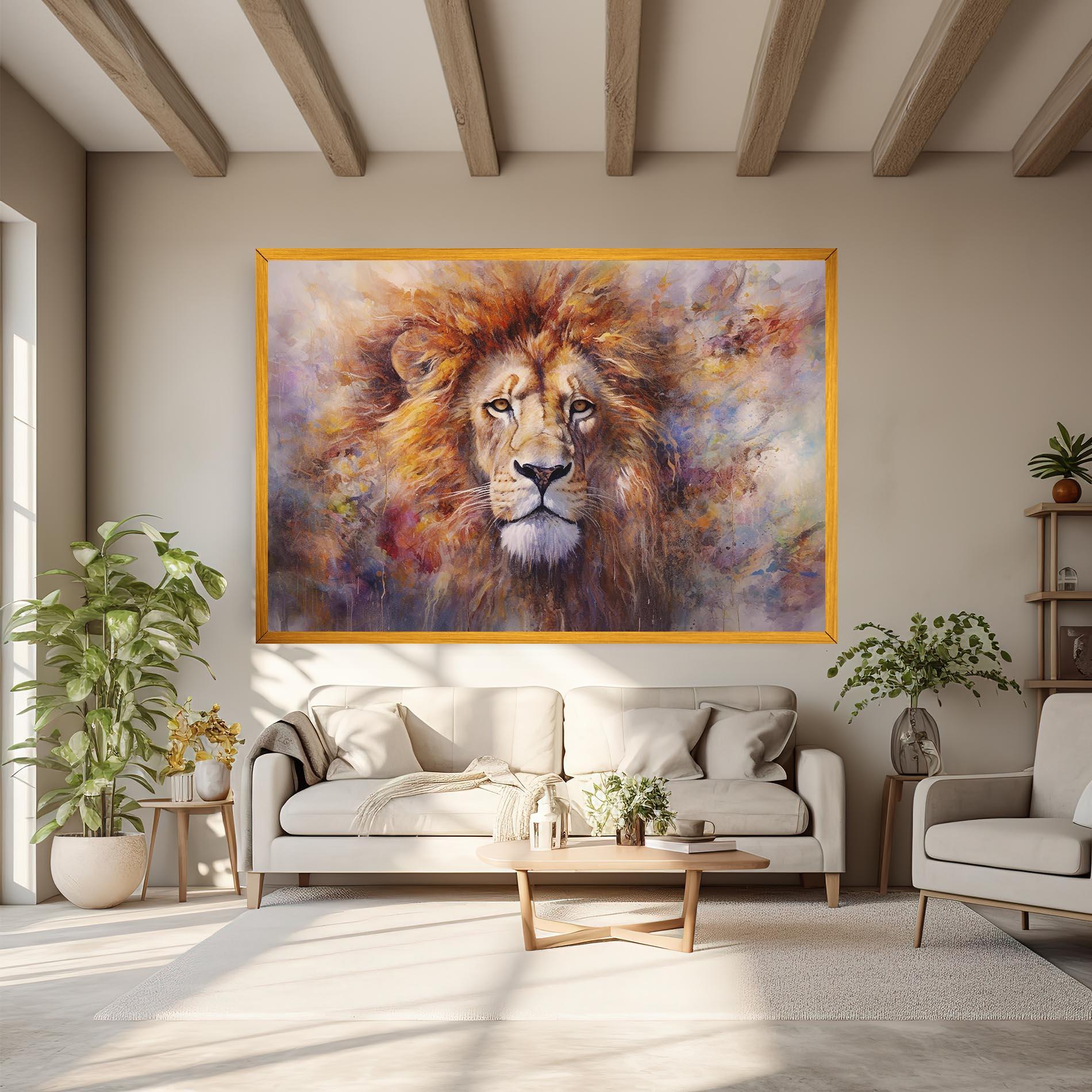 Leinwandbild Abstract Lion Head mockup 6