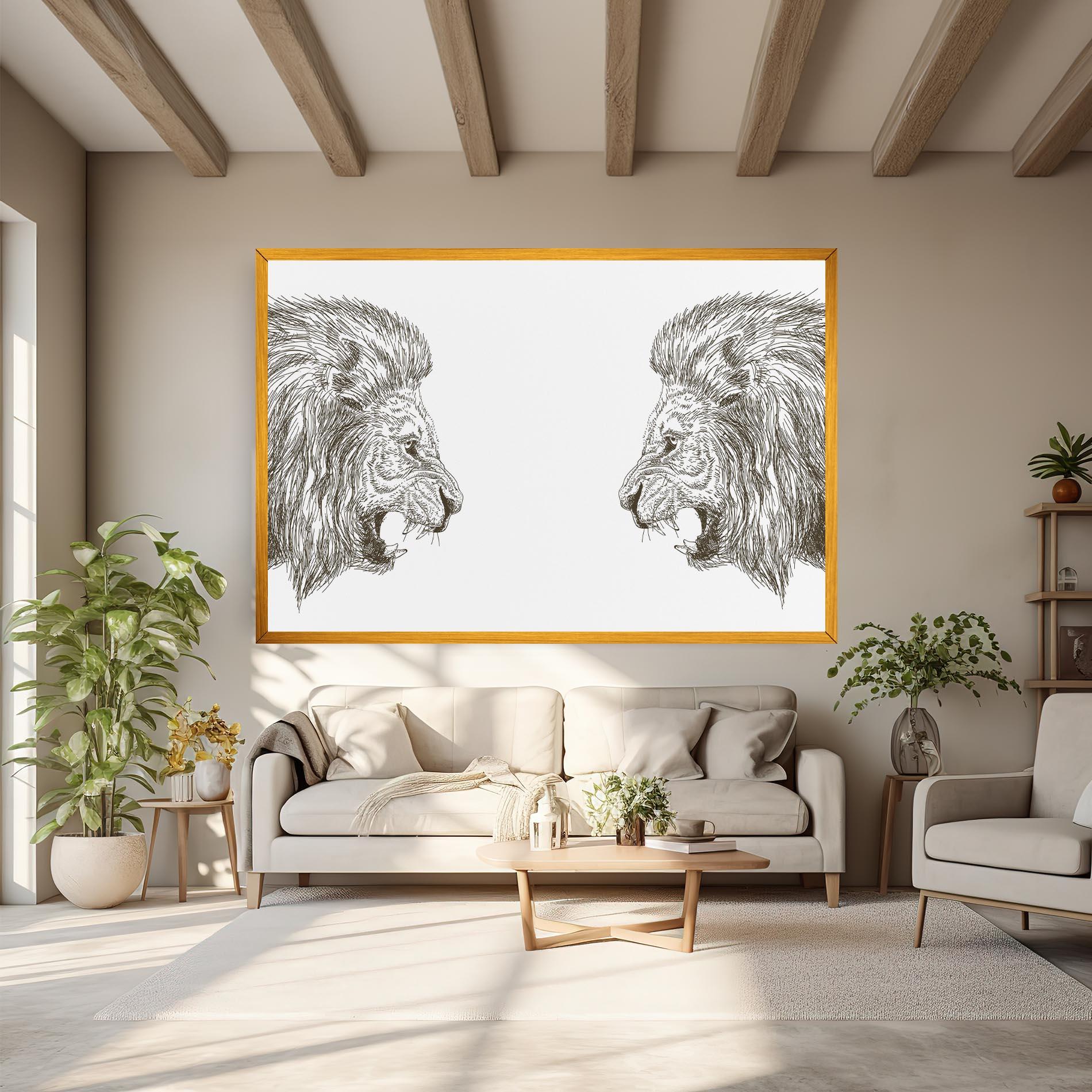 Leinwandbild Lion For Text mockup 6