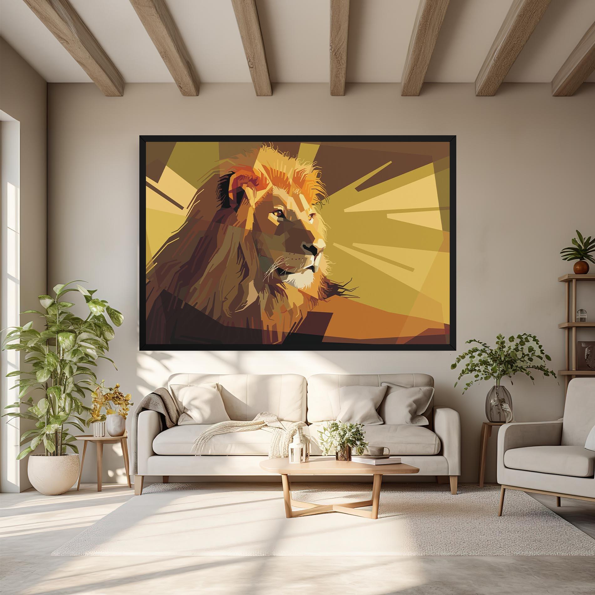 Leinwandbild Lion Art mockup 6