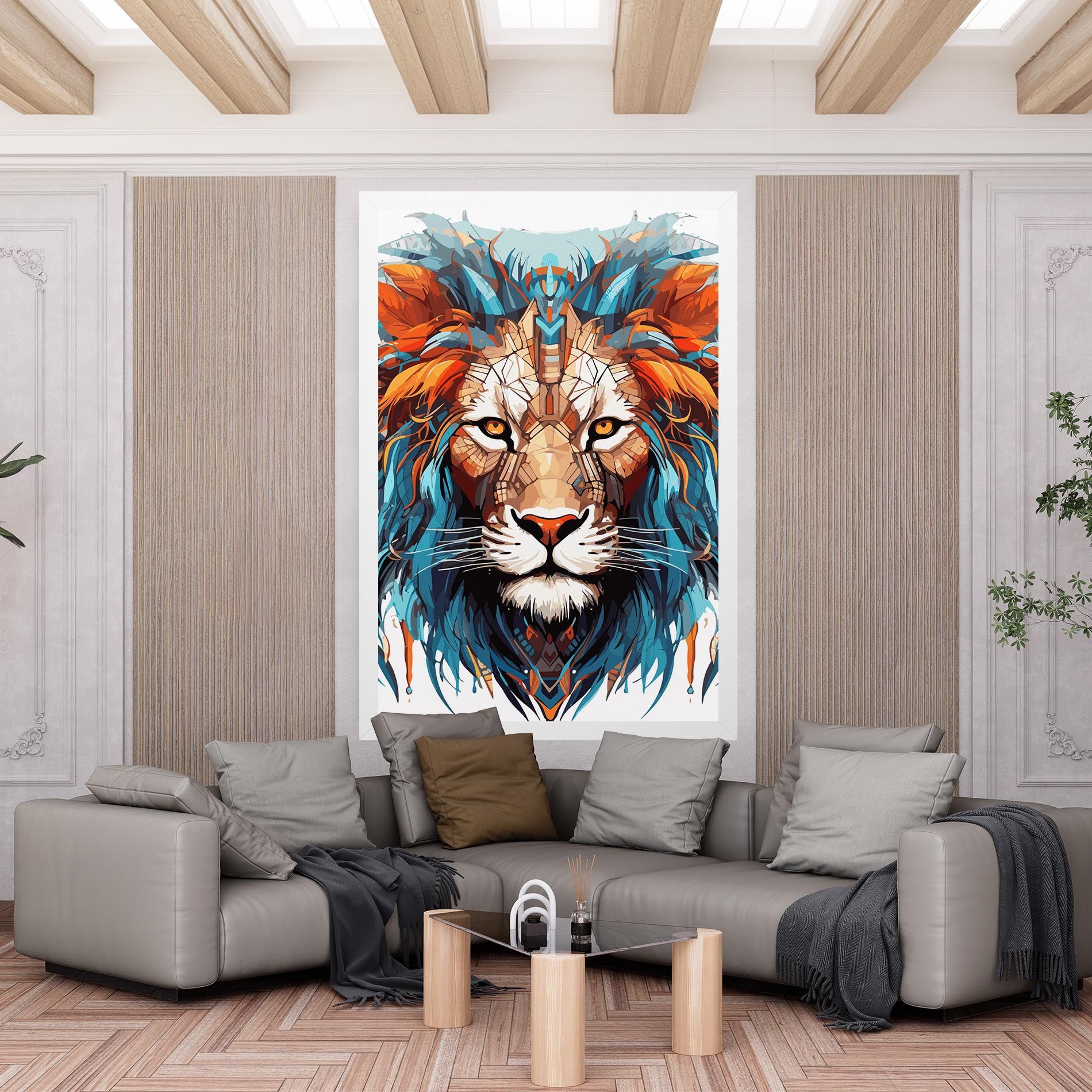Blue Orange Lion mockup 6