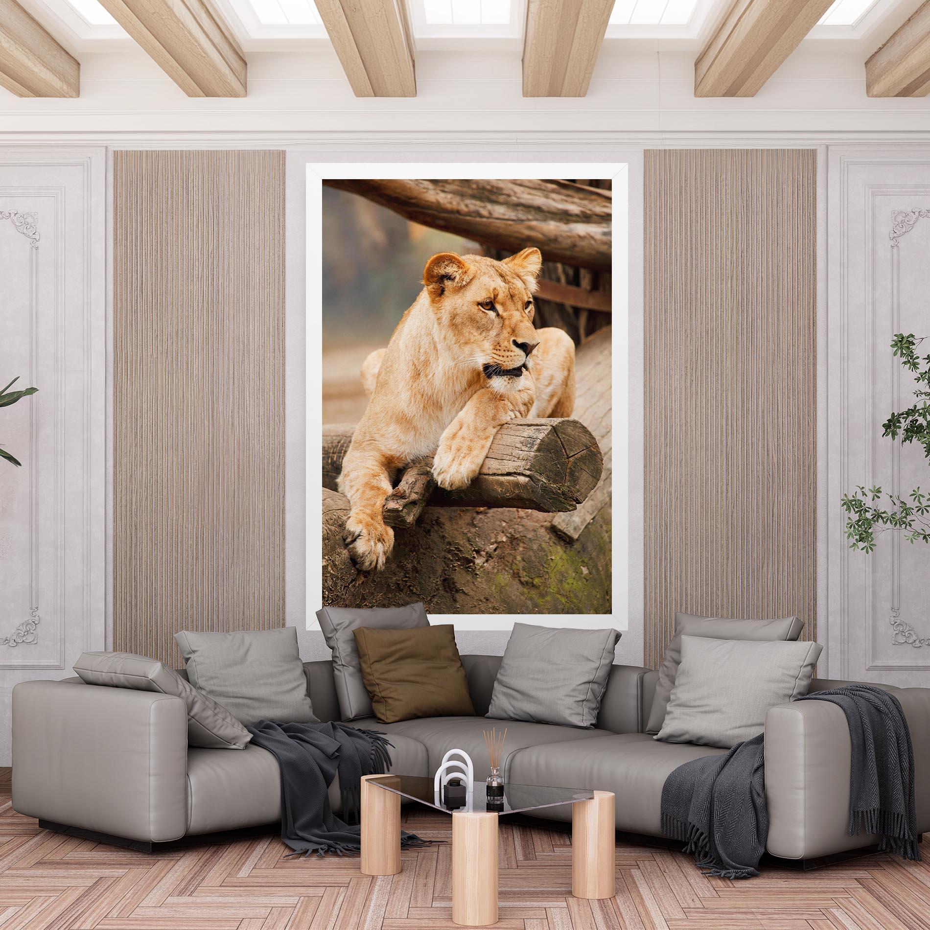 Leinwandbild Female Lion Sitting mockup 6