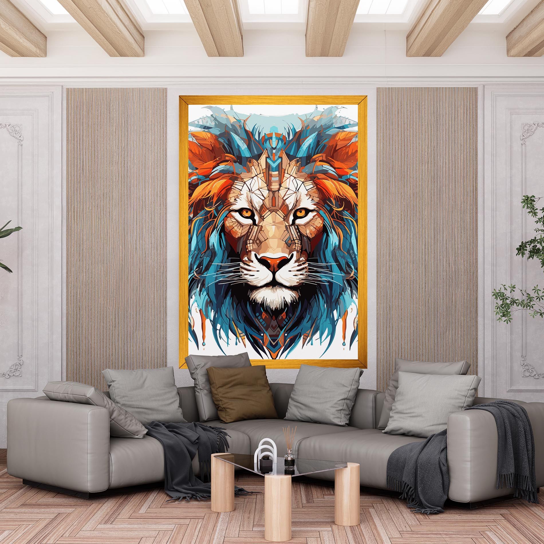 Blue Orange Lion mockup 6