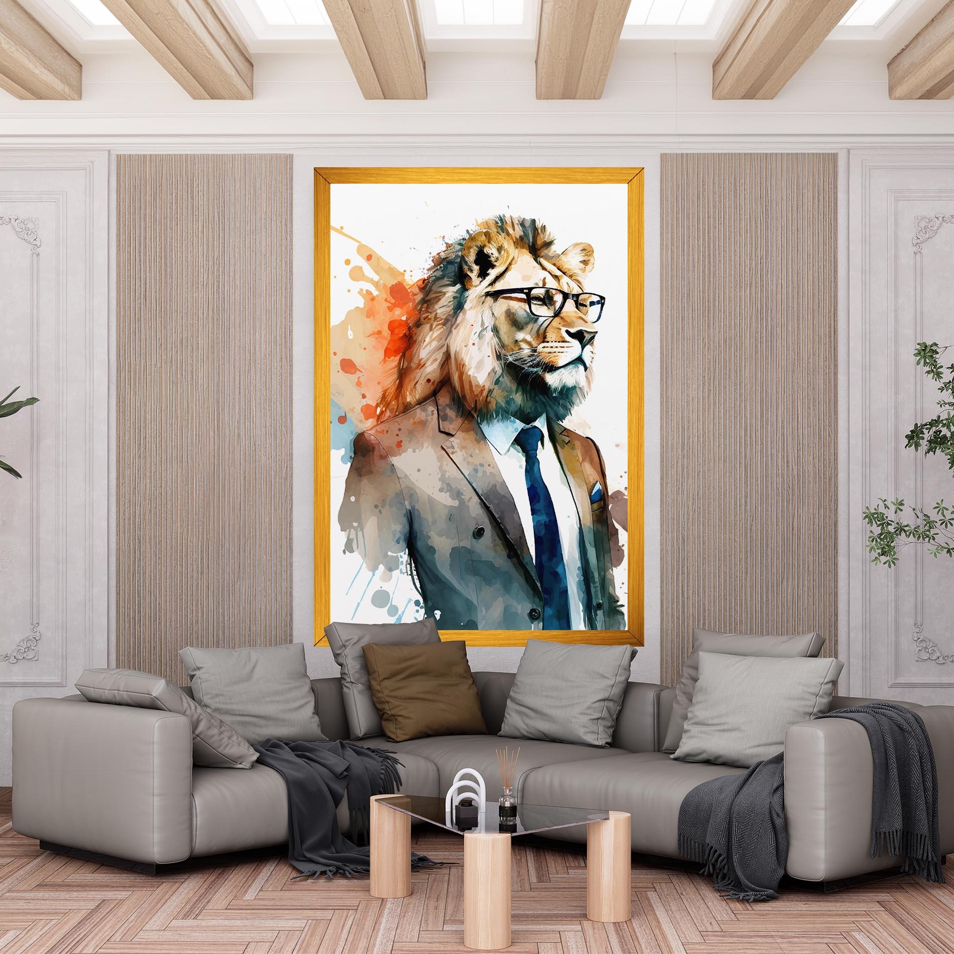 Leinwandbild Brown Suit Lion mockup 6