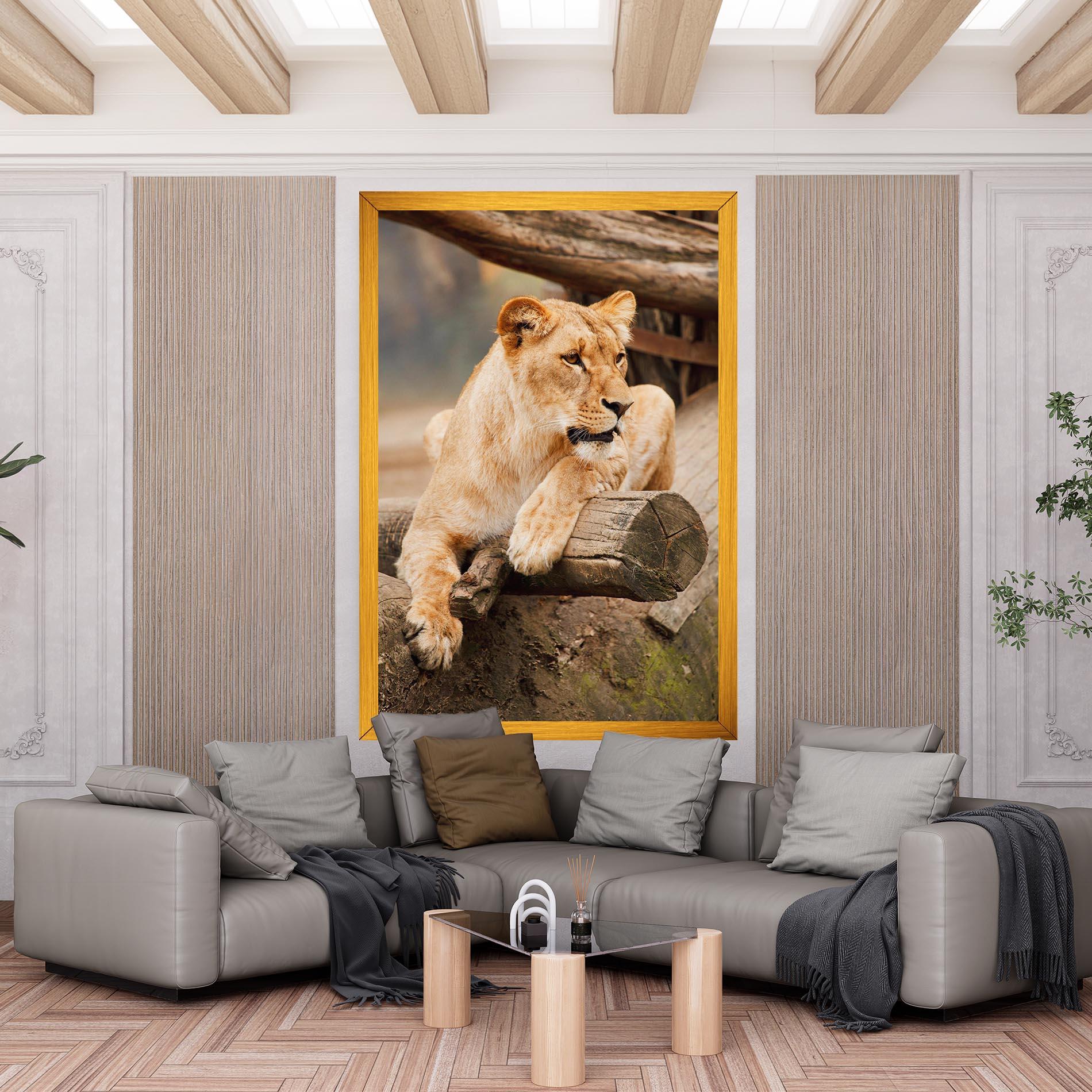 Leinwandbild Female Lion Sitting mockup 6