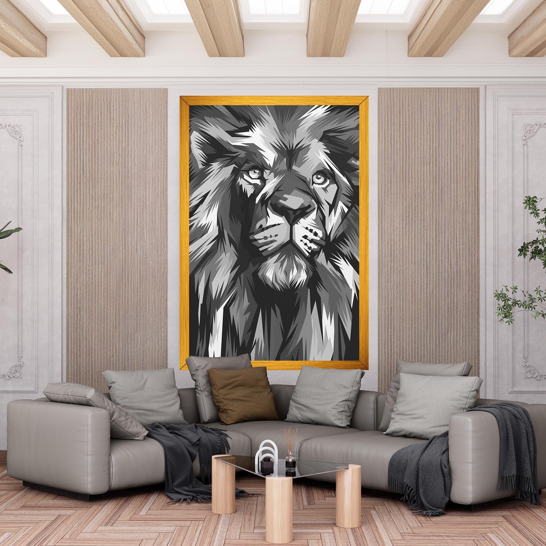 Leinwandbild Grey Head Lion mockup 6