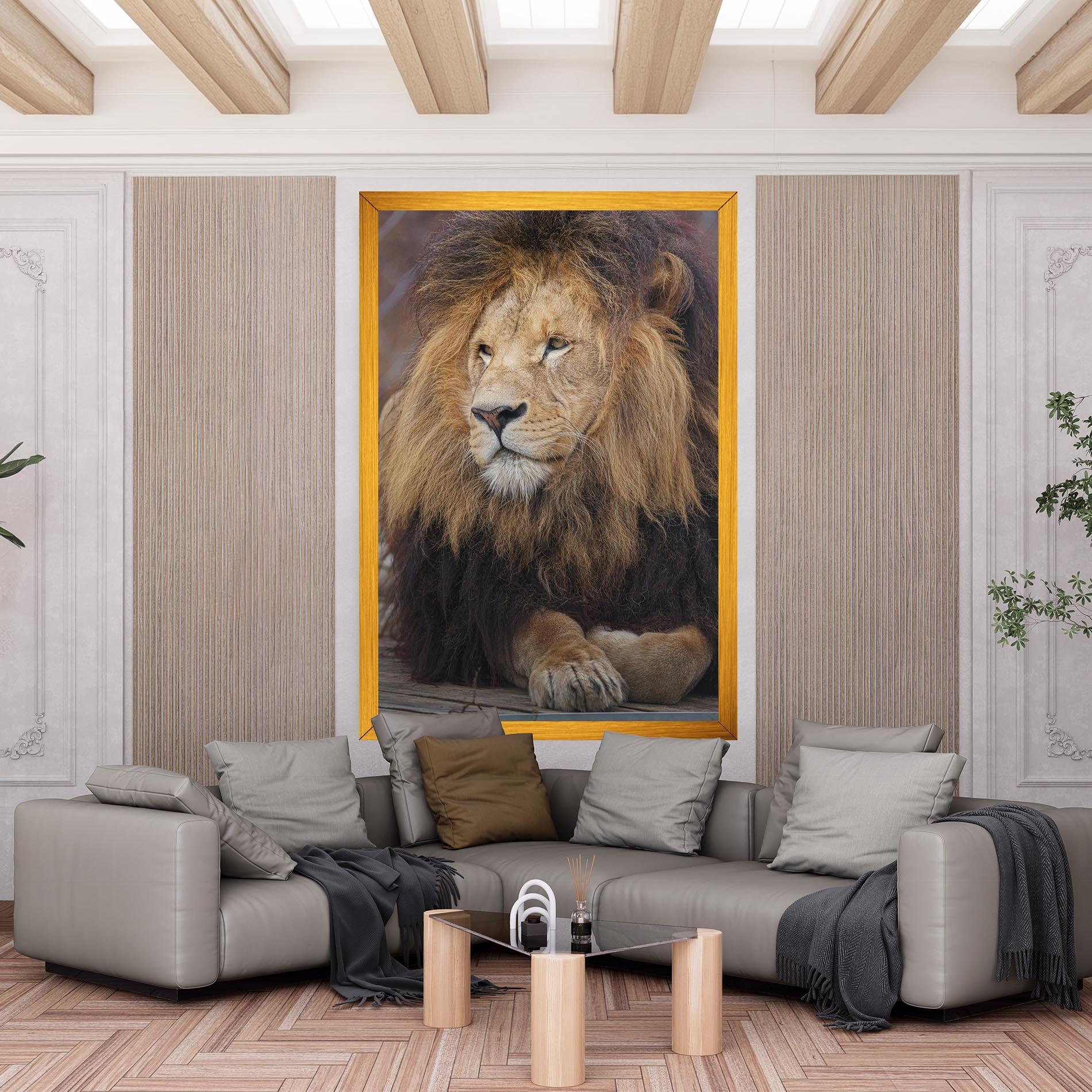 Leinwandbild Lion Chilling mockup 6