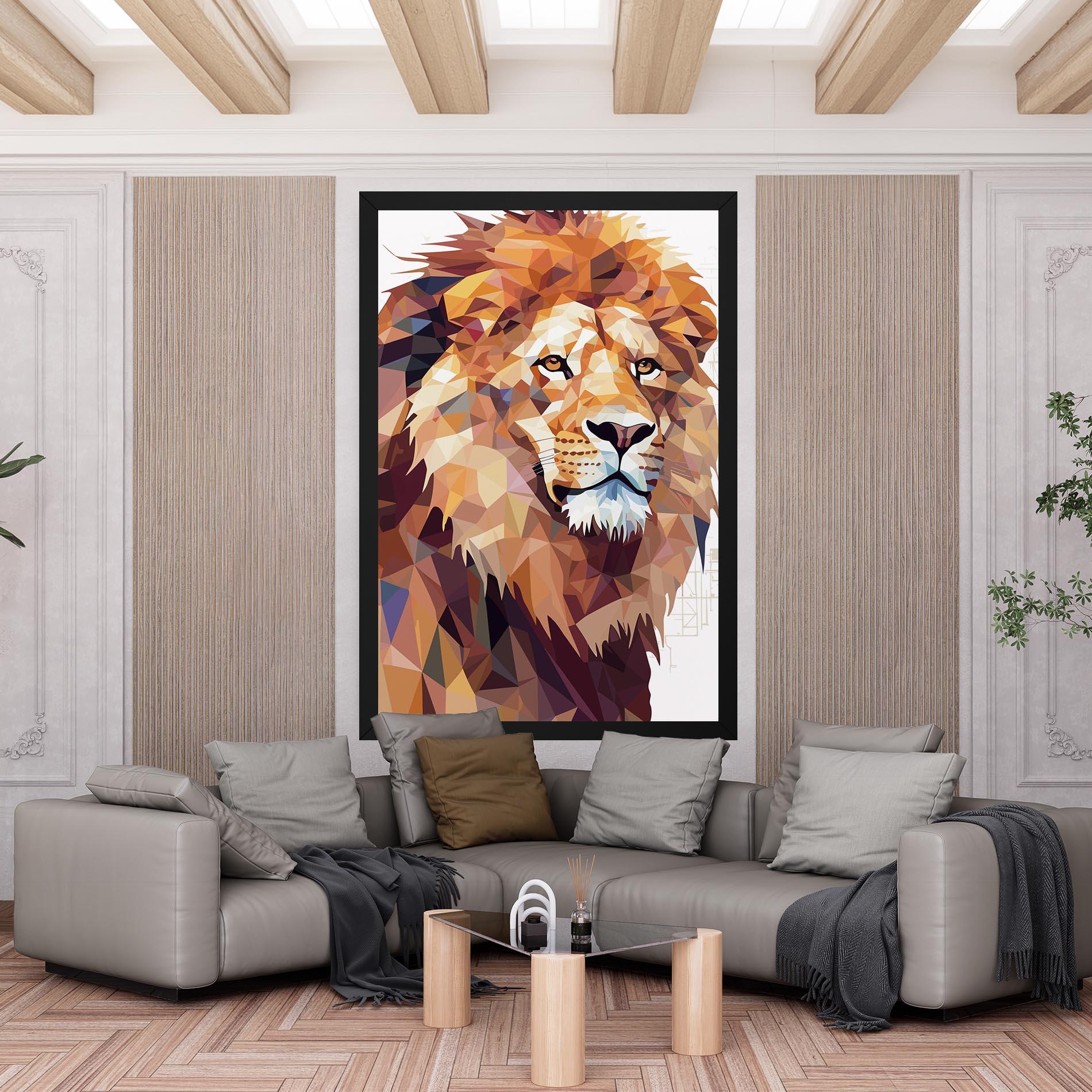 Leinwandbild Artistic Lion Head mockup 6