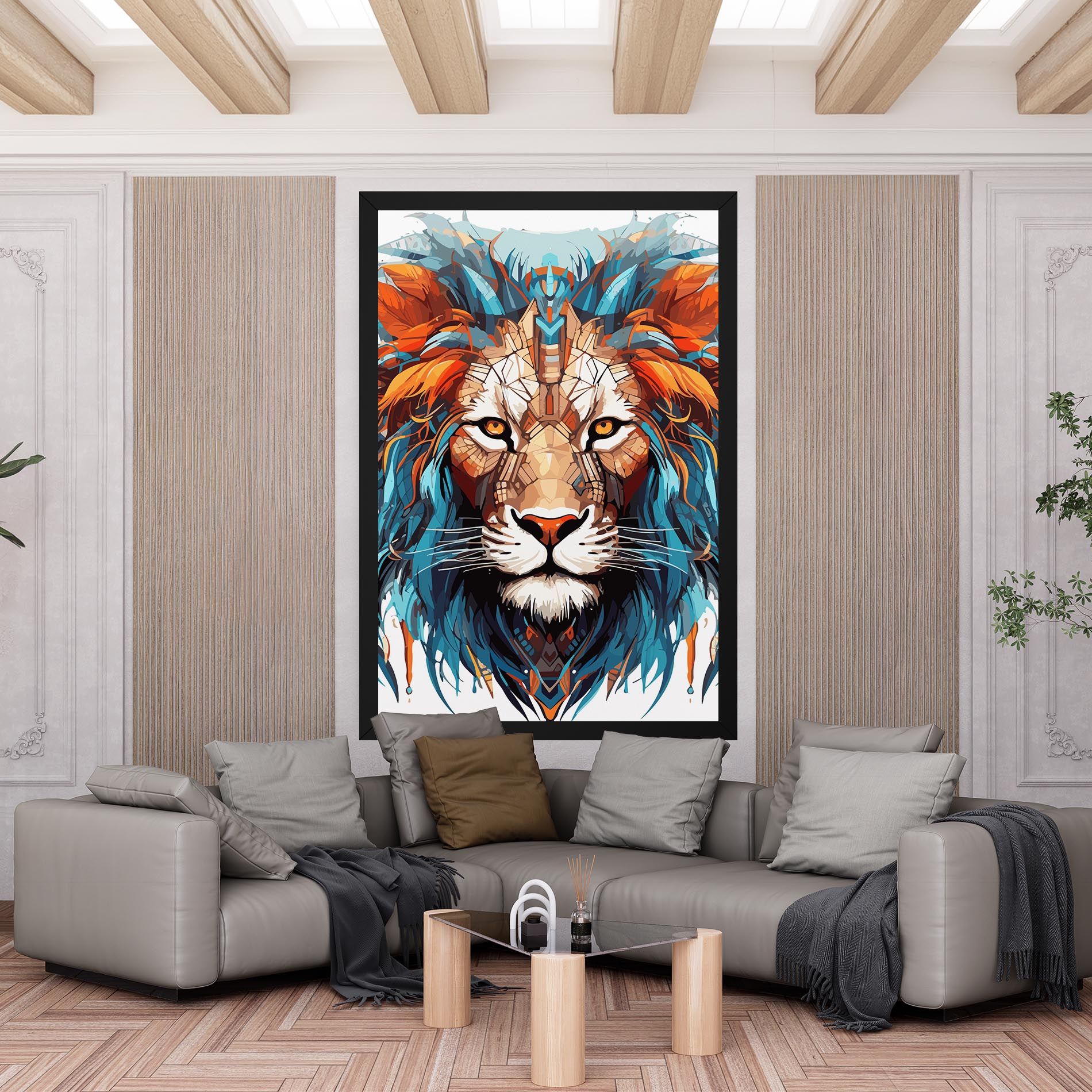 Blue Orange Lion mockup 6
