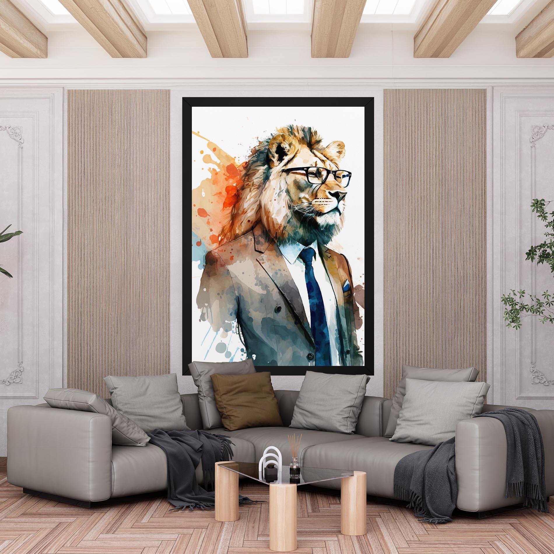 Leinwandbild Brown Suit Lion mockup 6