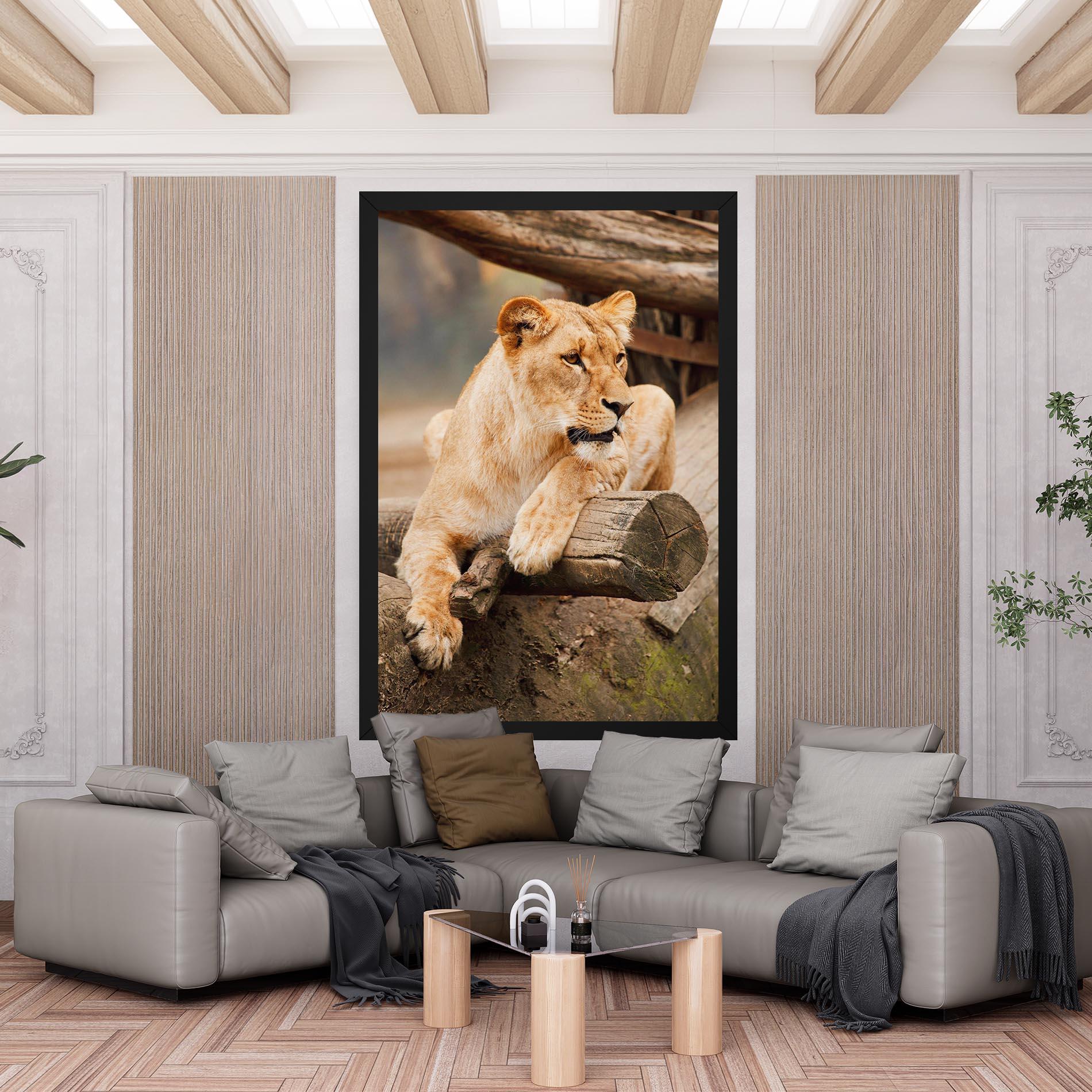 Leinwandbild Female Lion Sitting mockup 6