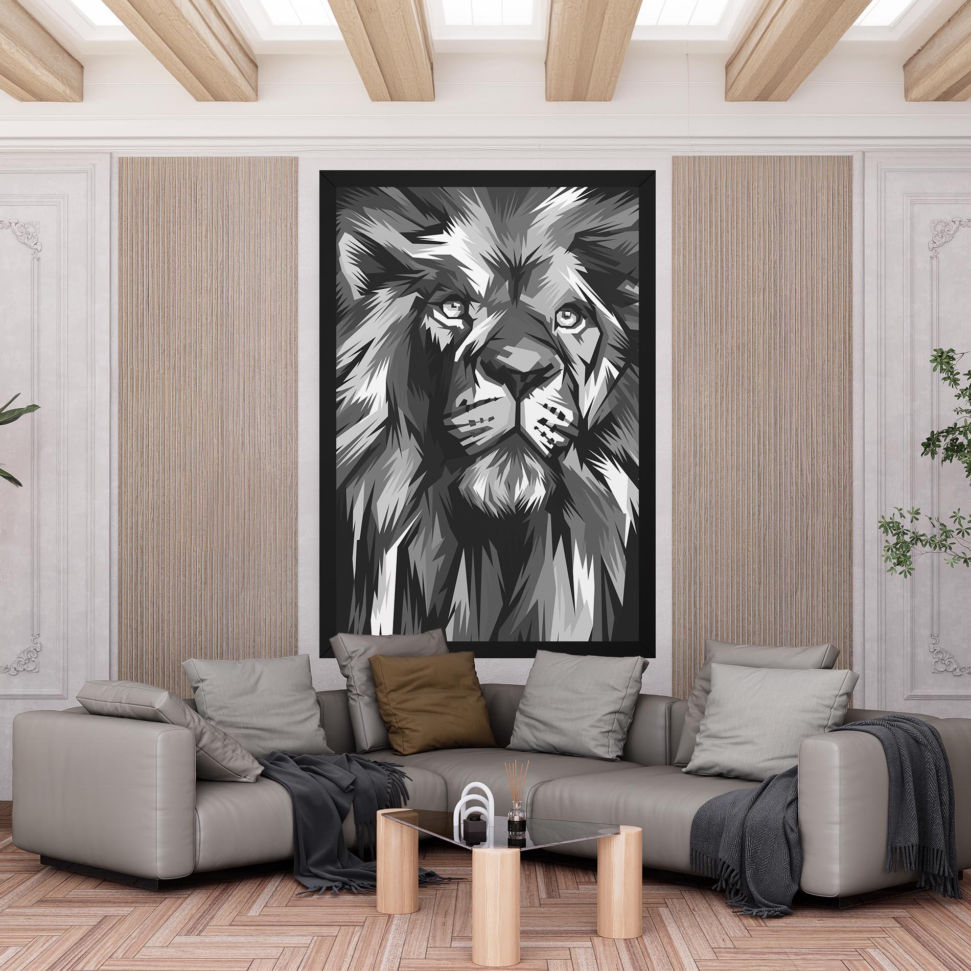 Leinwandbild Grey Head Lion mockup 6