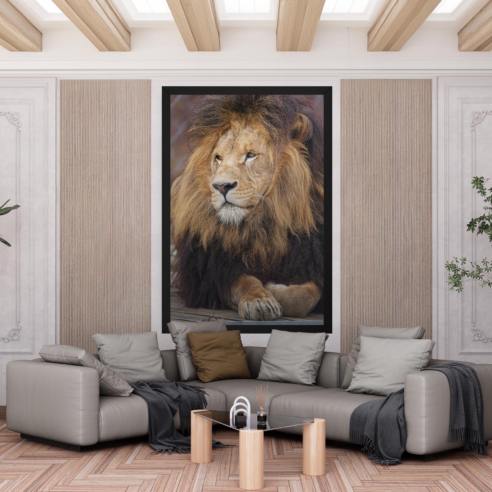 Leinwandbild Lion Chilling mockup 6