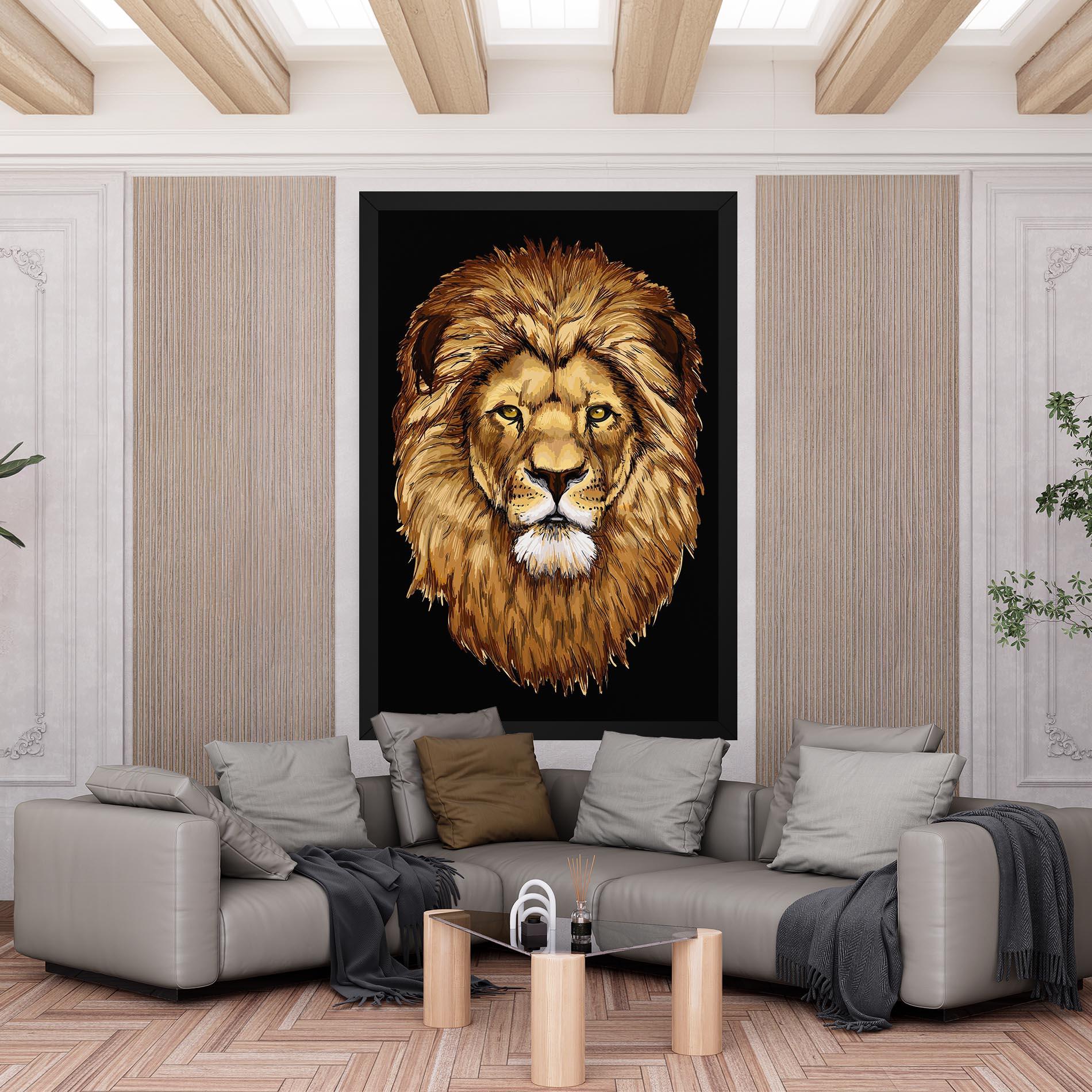 Leinwandbild Lion Head mockup 6