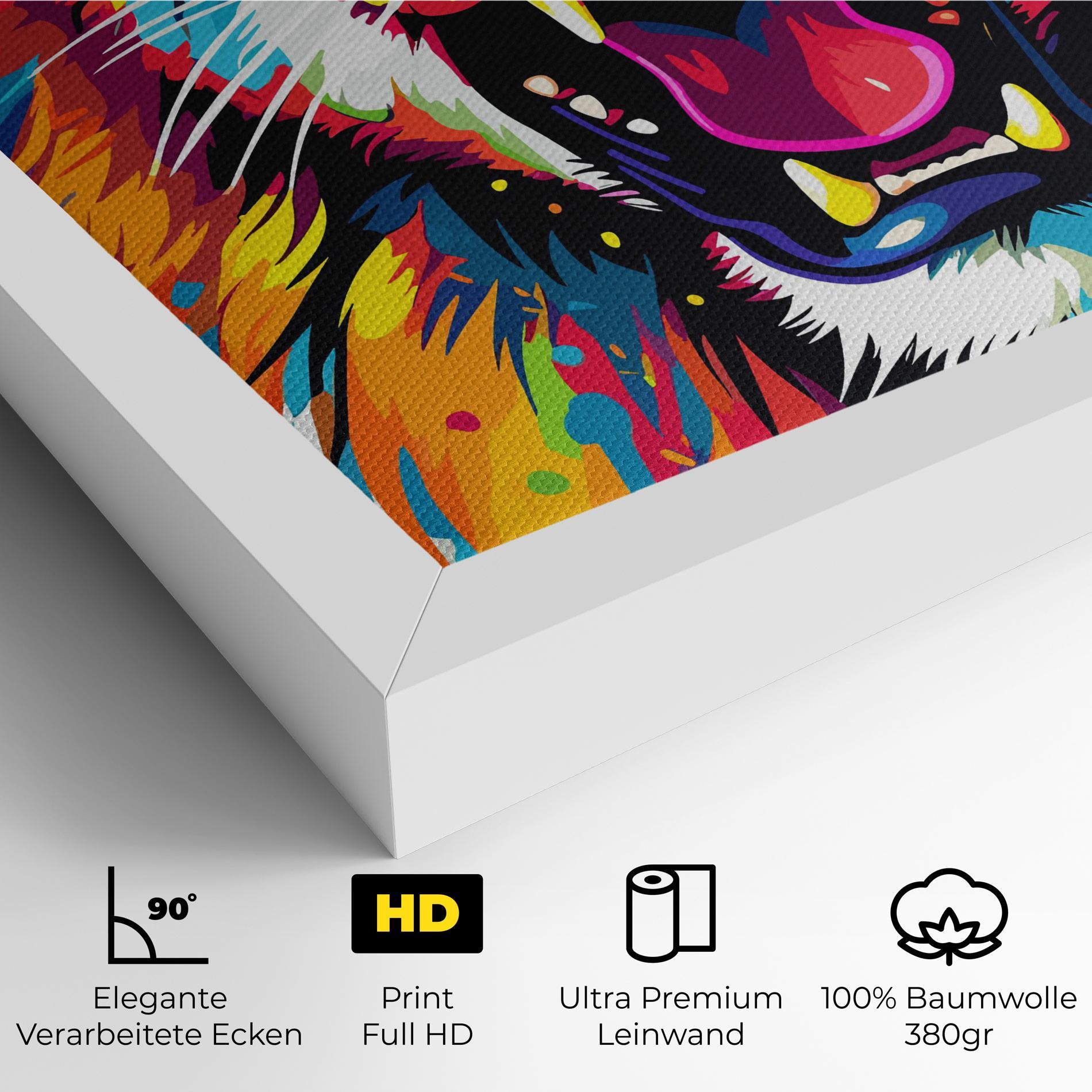 Leinwandbild Angry Lion Mix mockup 4
