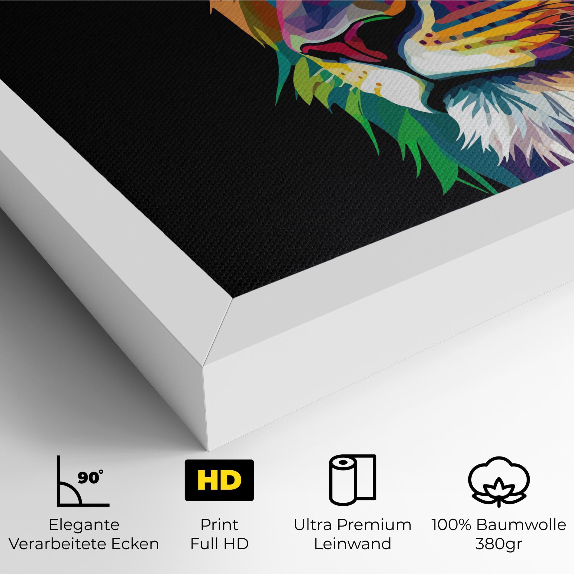 Leinwandbild Colorful Lion mockup 4